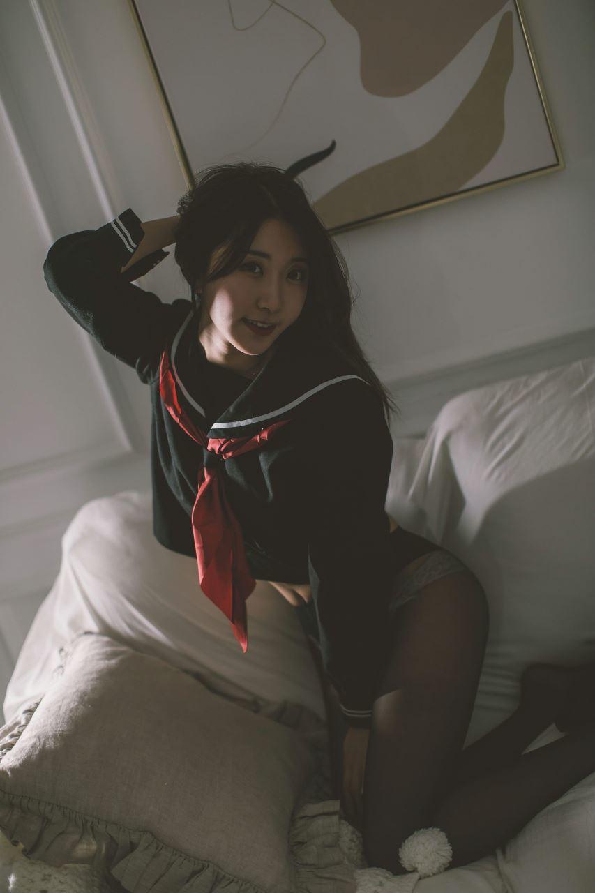 黑川 - 學生 黑色學校制服 52P