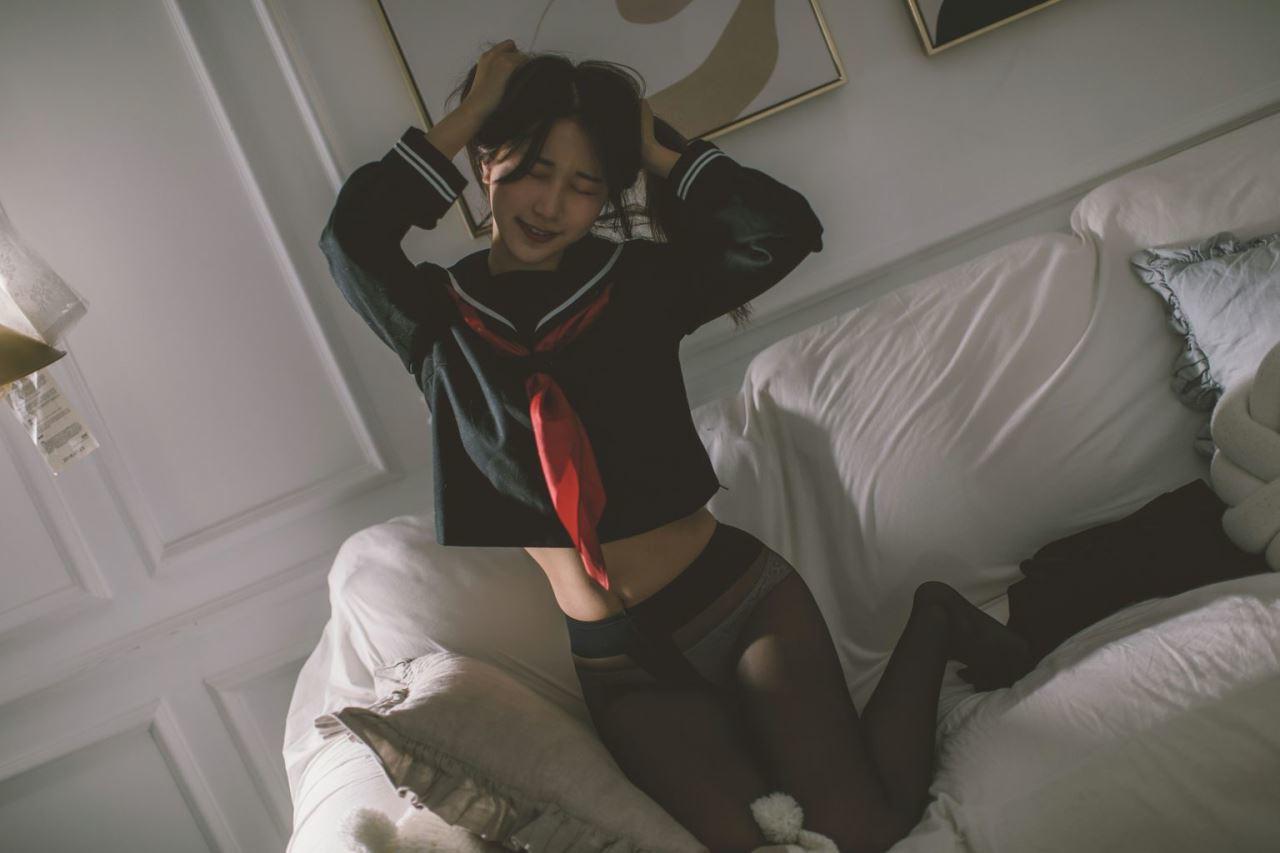黑川 - 學生 黑色學校制服 52P