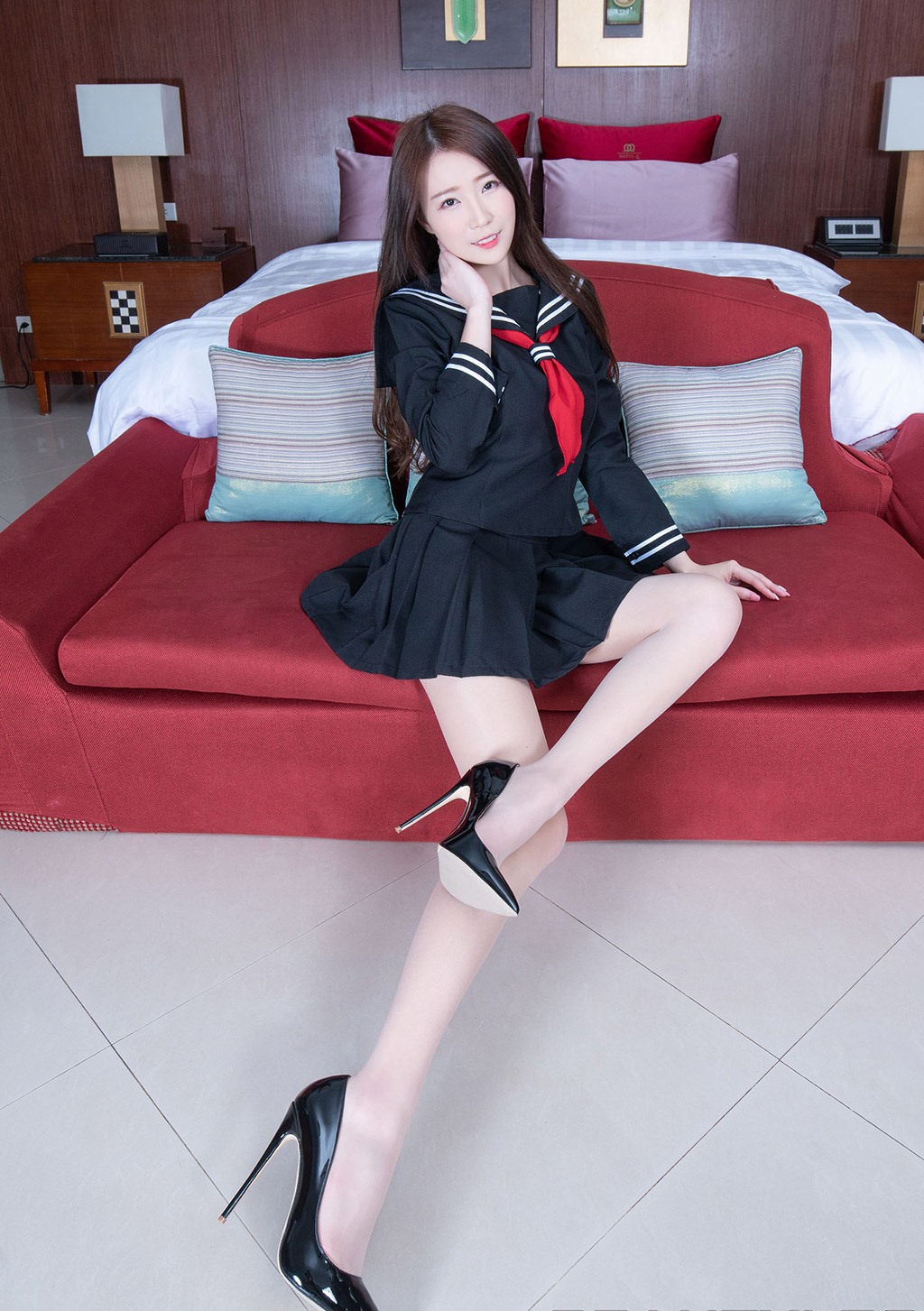 Leg Model Lia Yang Si Yuan Sailor Uniform Stockings Beautiful Legs [Beautyleg] No.1719