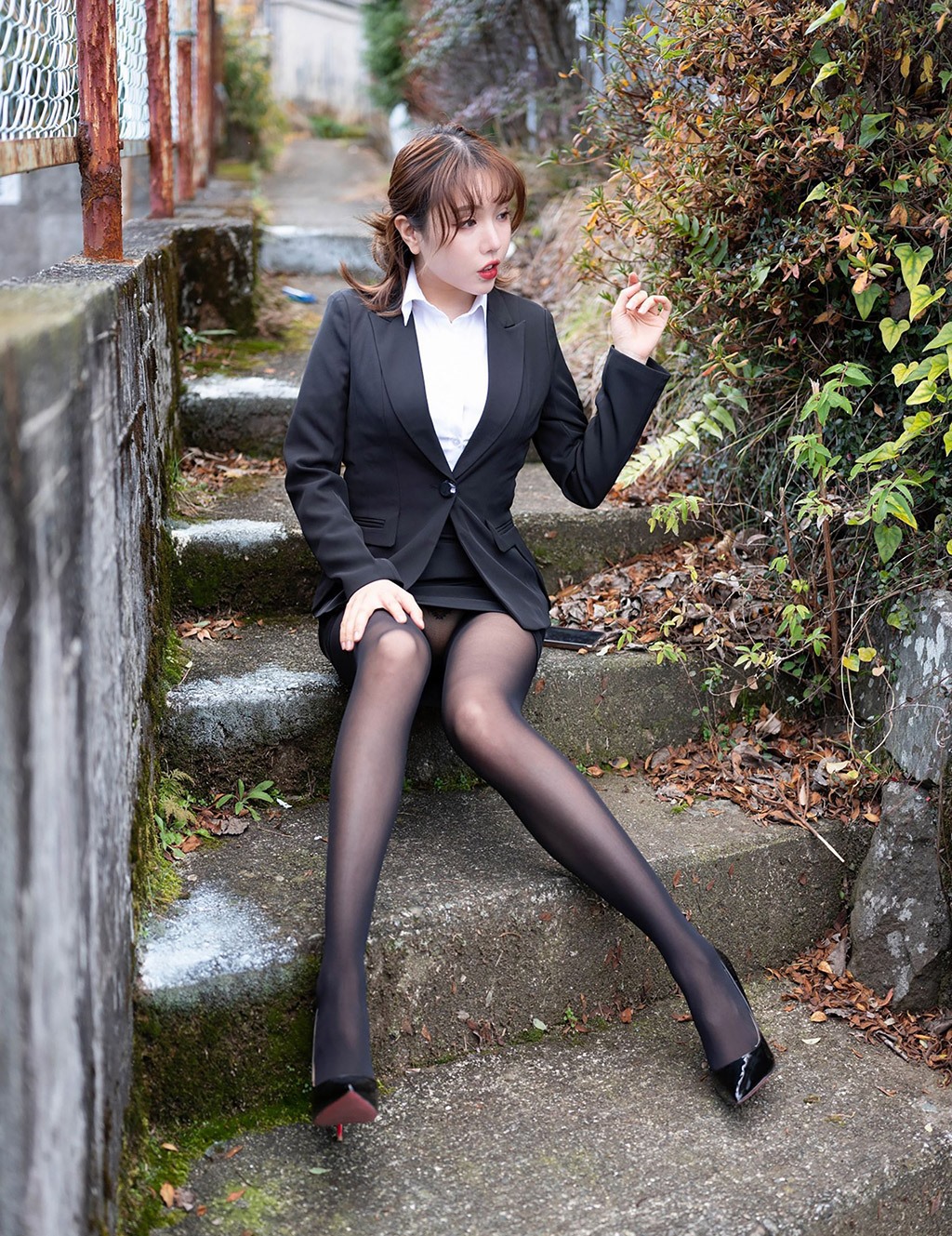 黃樂然情趣網衣兔女郎制服黑絲OL系列