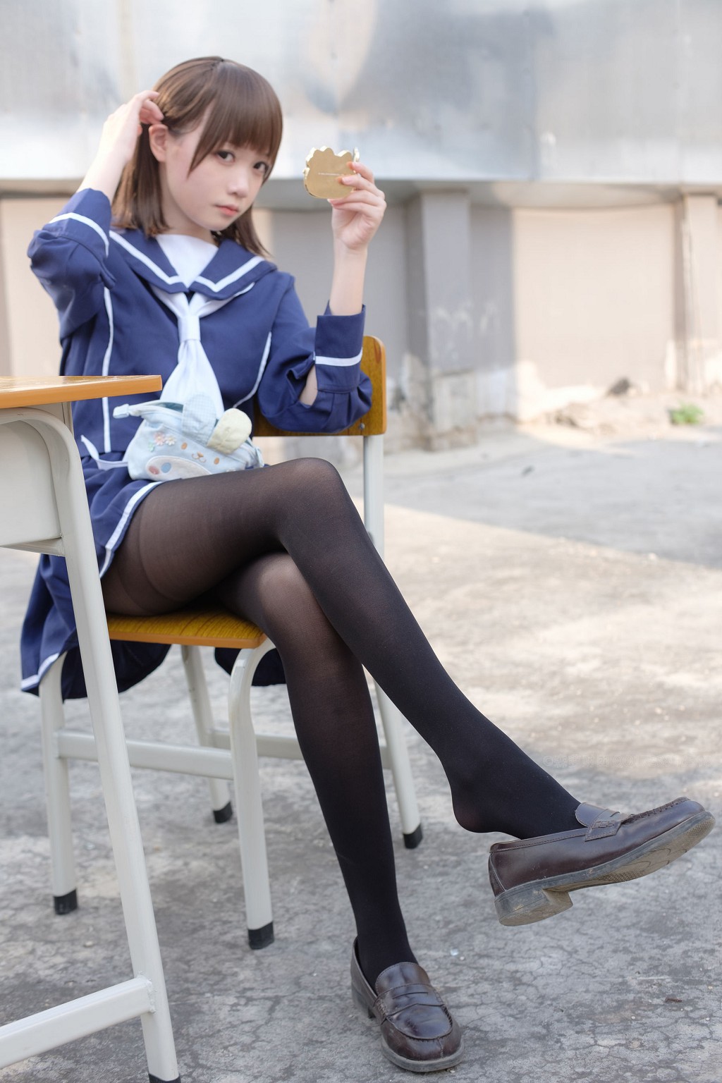 《天台黑丝水手服》 [森萝财团] X-043 写真集[110P]