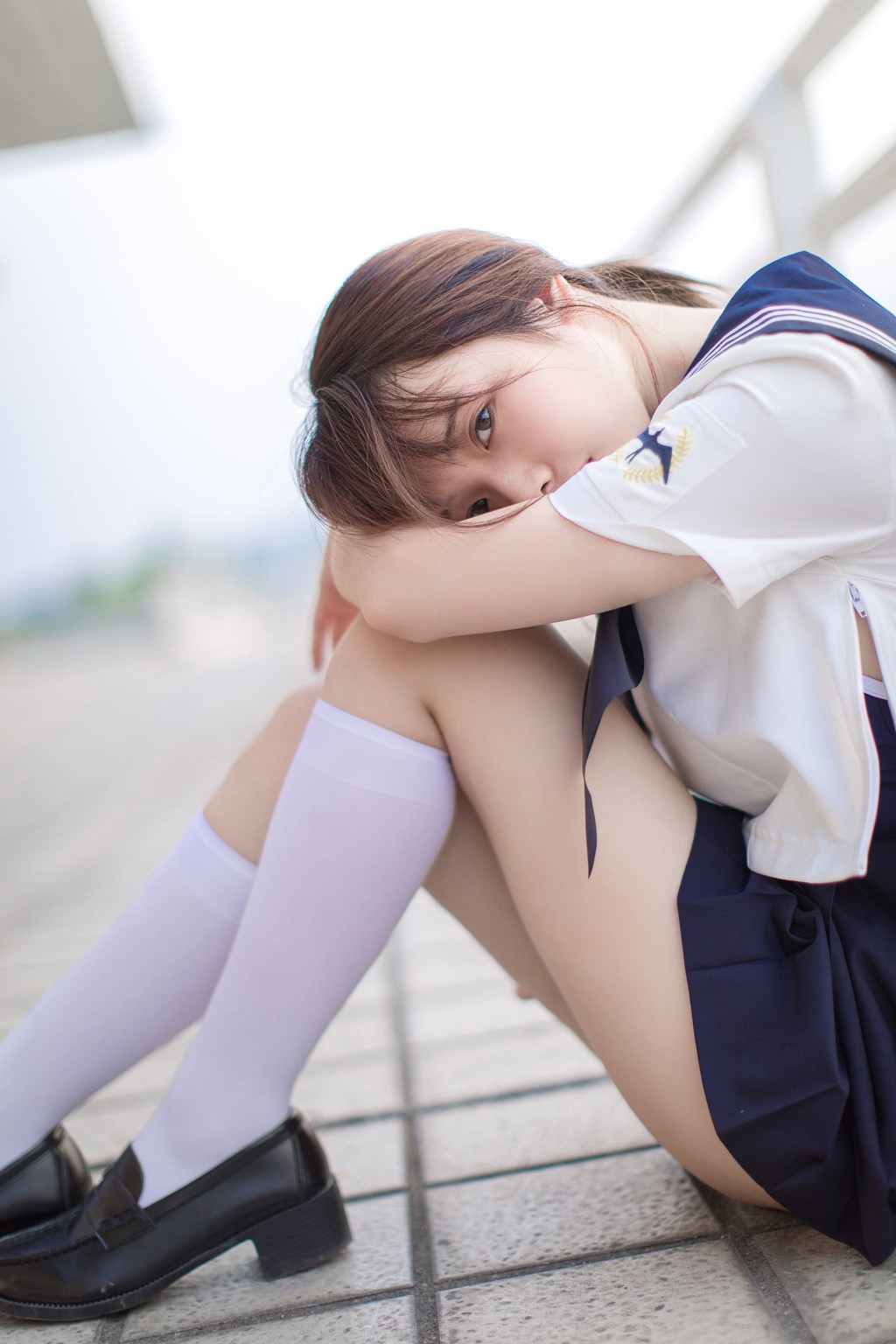 コスプレイヤー 雯妹 《JK + 白絲 + セイフク》 [COSPLAY 福利] 写真集 [20P