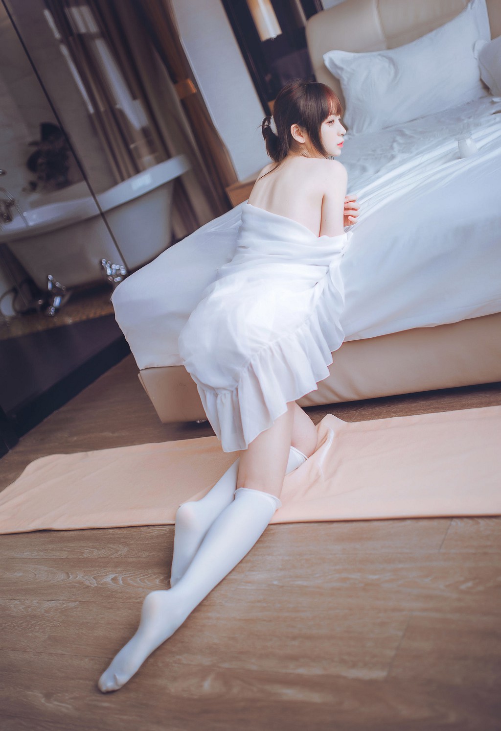 Feng Mao ss: 《Đồ ngủ và Áo thủy thủ trong phòng tắm》 [ belle  COS] Tập ảnh [45P