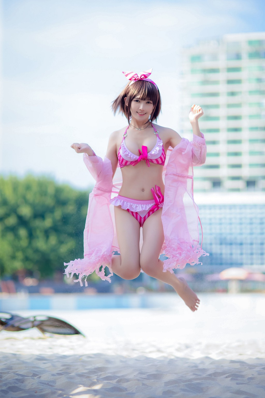 鳗鱼霏儿《加藤恵 ピンクの水着》 [コスプレ美女] 写真集[20P