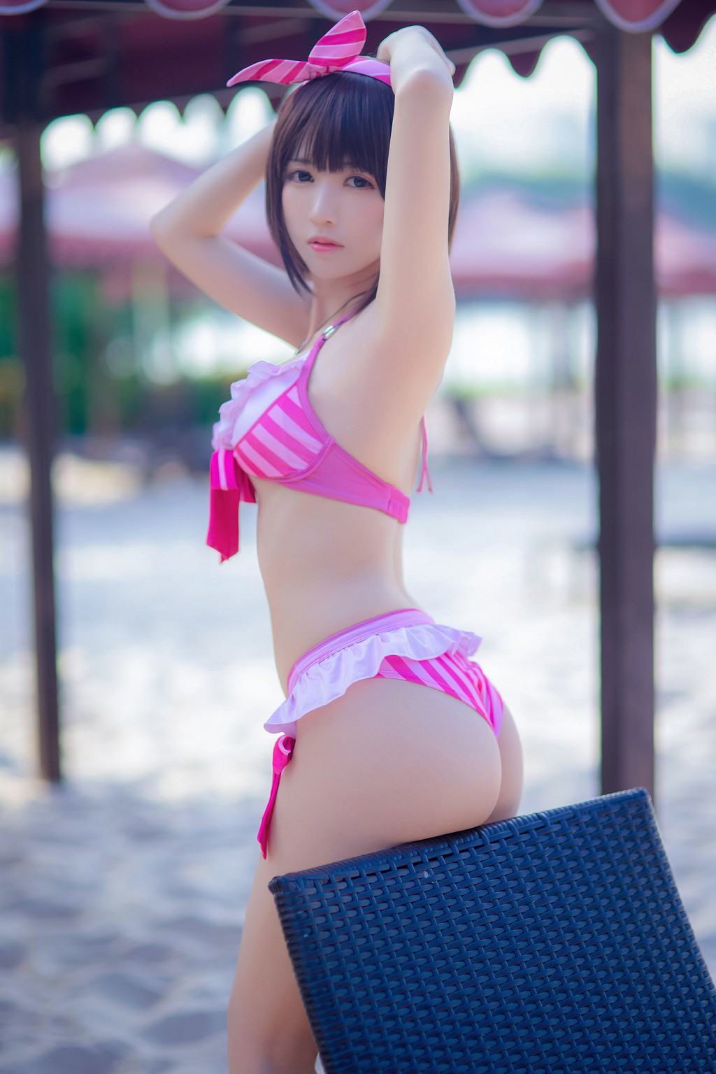 鳗鱼霏儿《加藤恵 ピンクの水着》 [コスプレ美女] 写真集[20P