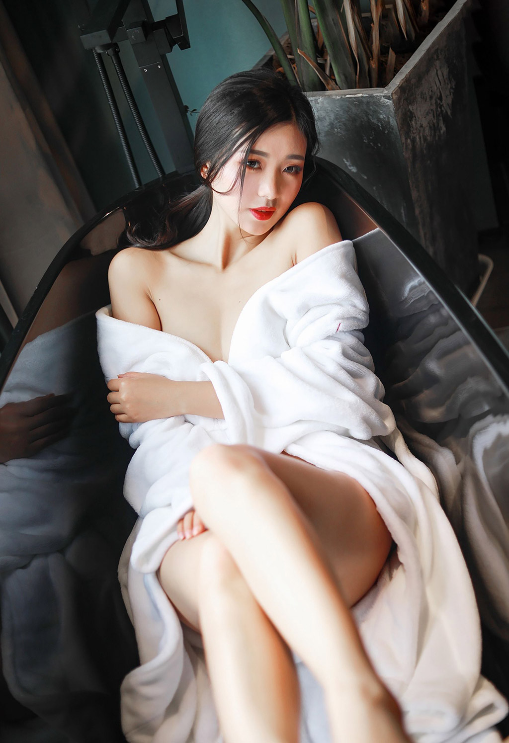 Song KiKi's sexy, form-fitting kimono one-piece