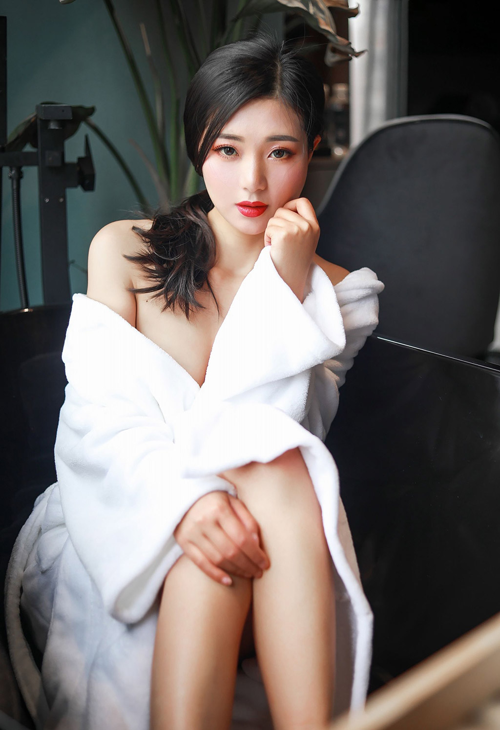 Song KiKi's sexy, form-fitting kimono one-piece