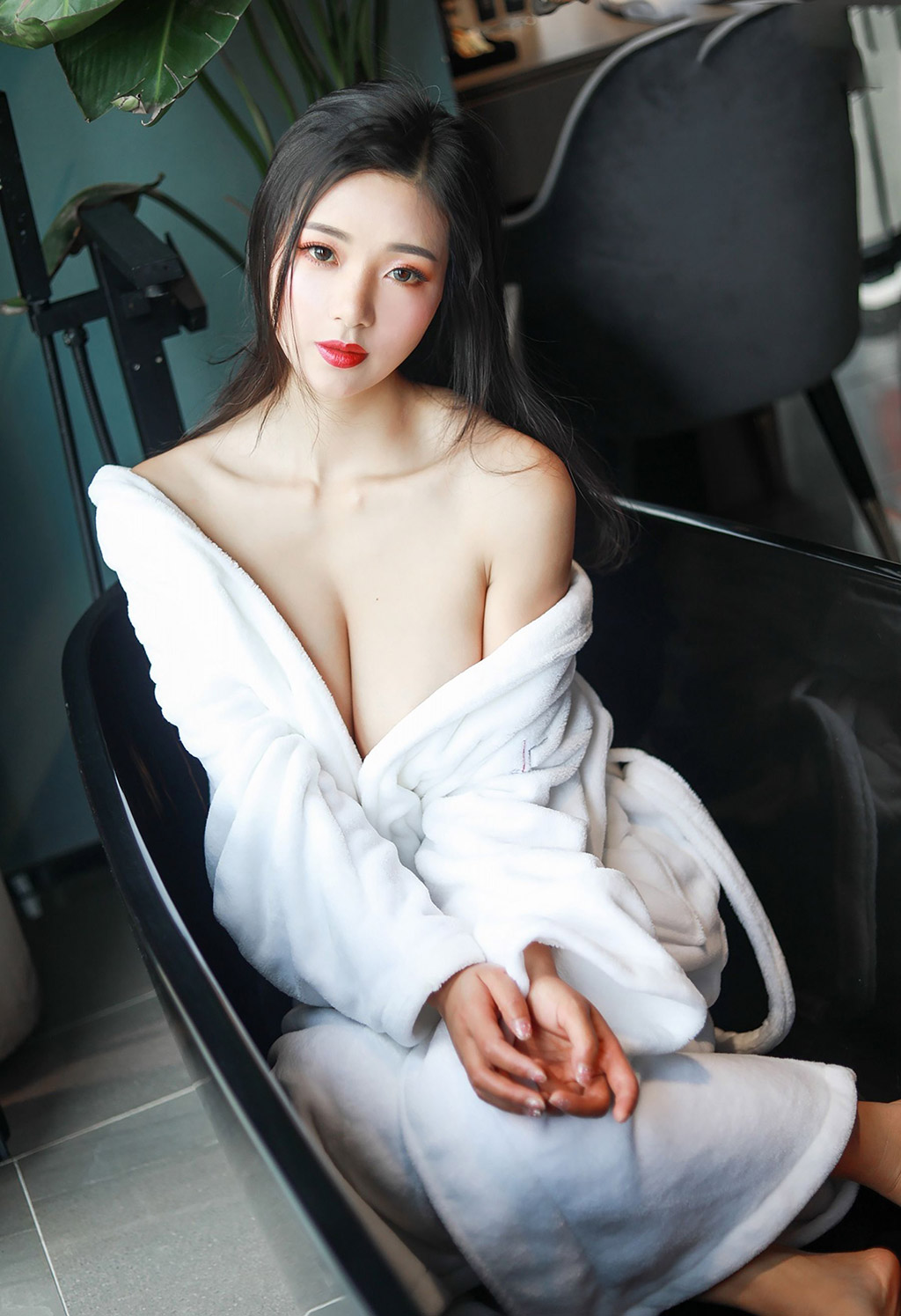 Song KiKi's sexy, form-fitting kimono one-piece