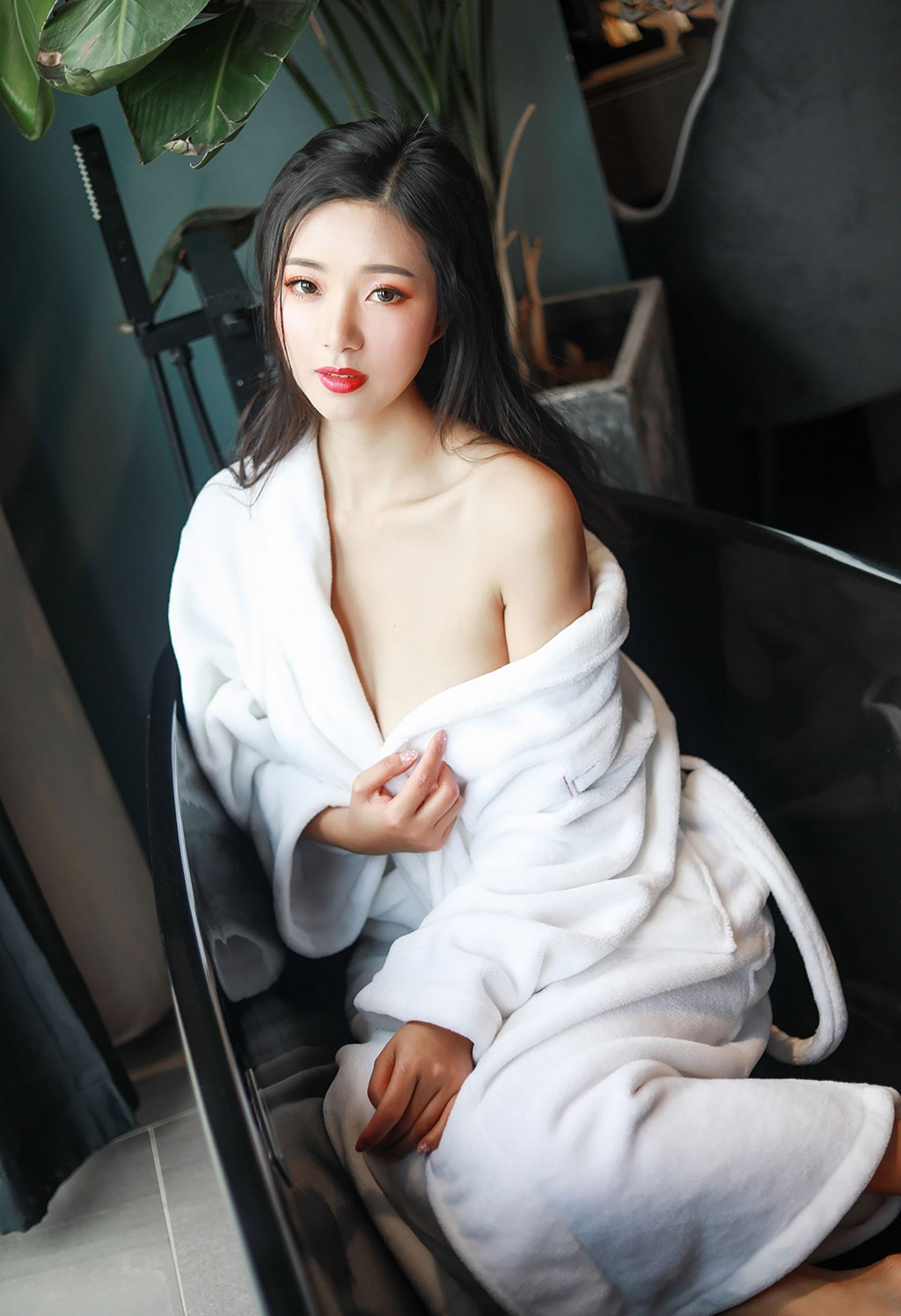 Song KiKi's sexy, form-fitting kimono one-piece