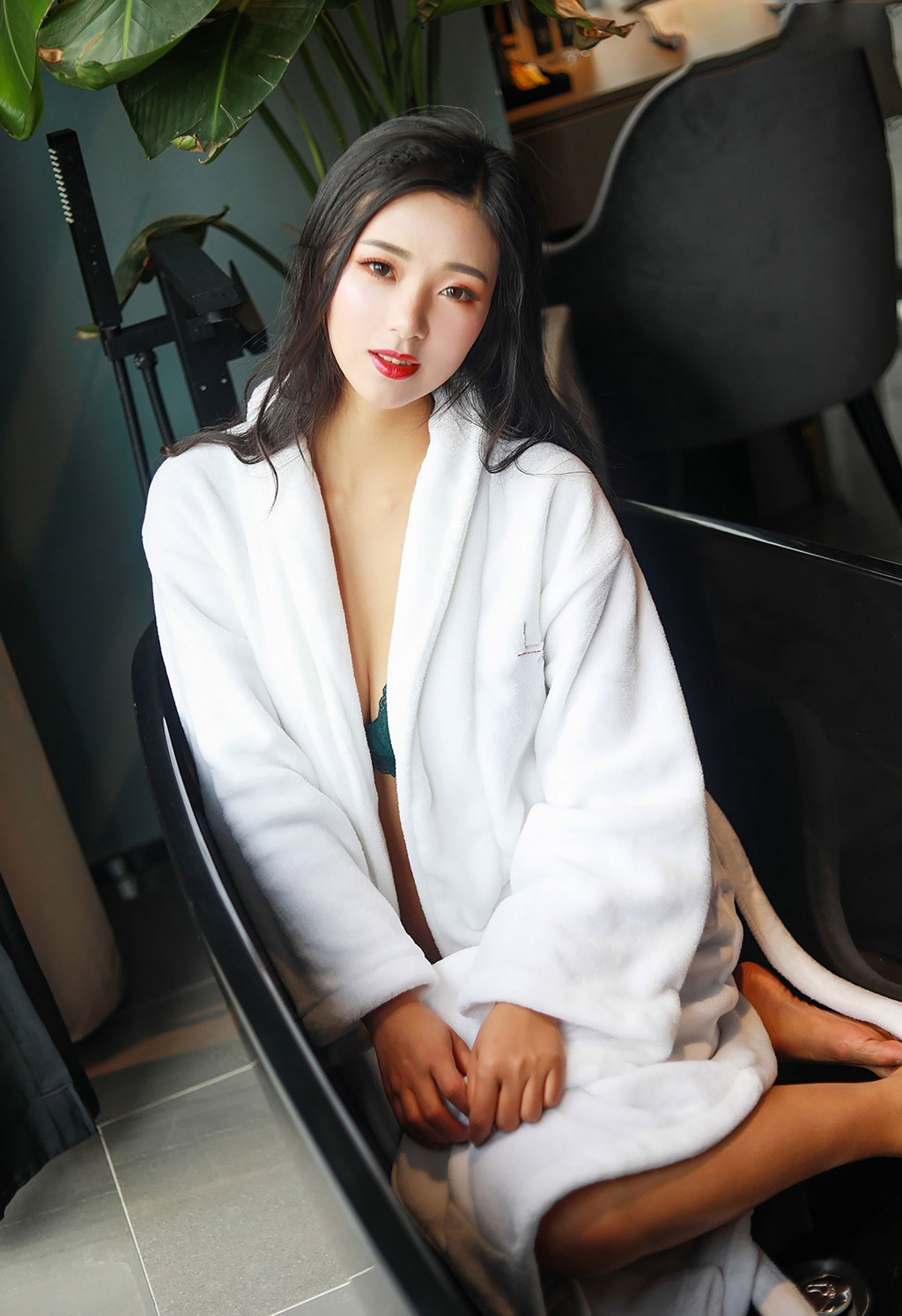 Song KiKi's sexy, form-fitting kimono one-piece