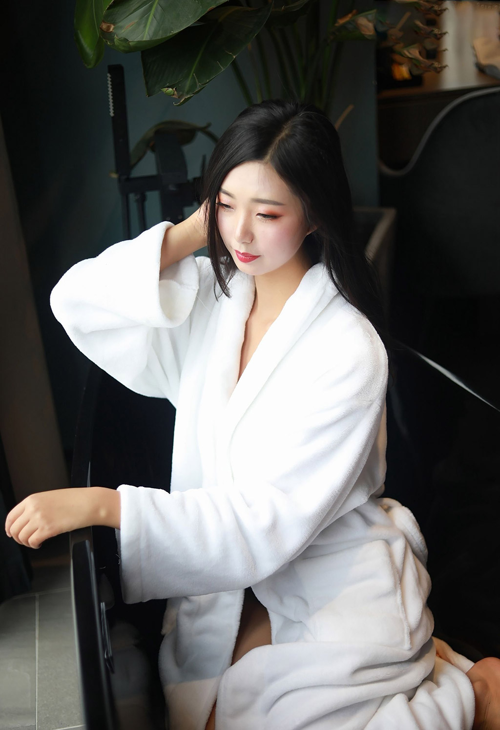 Song KiKi's sexy, form-fitting kimono one-piece