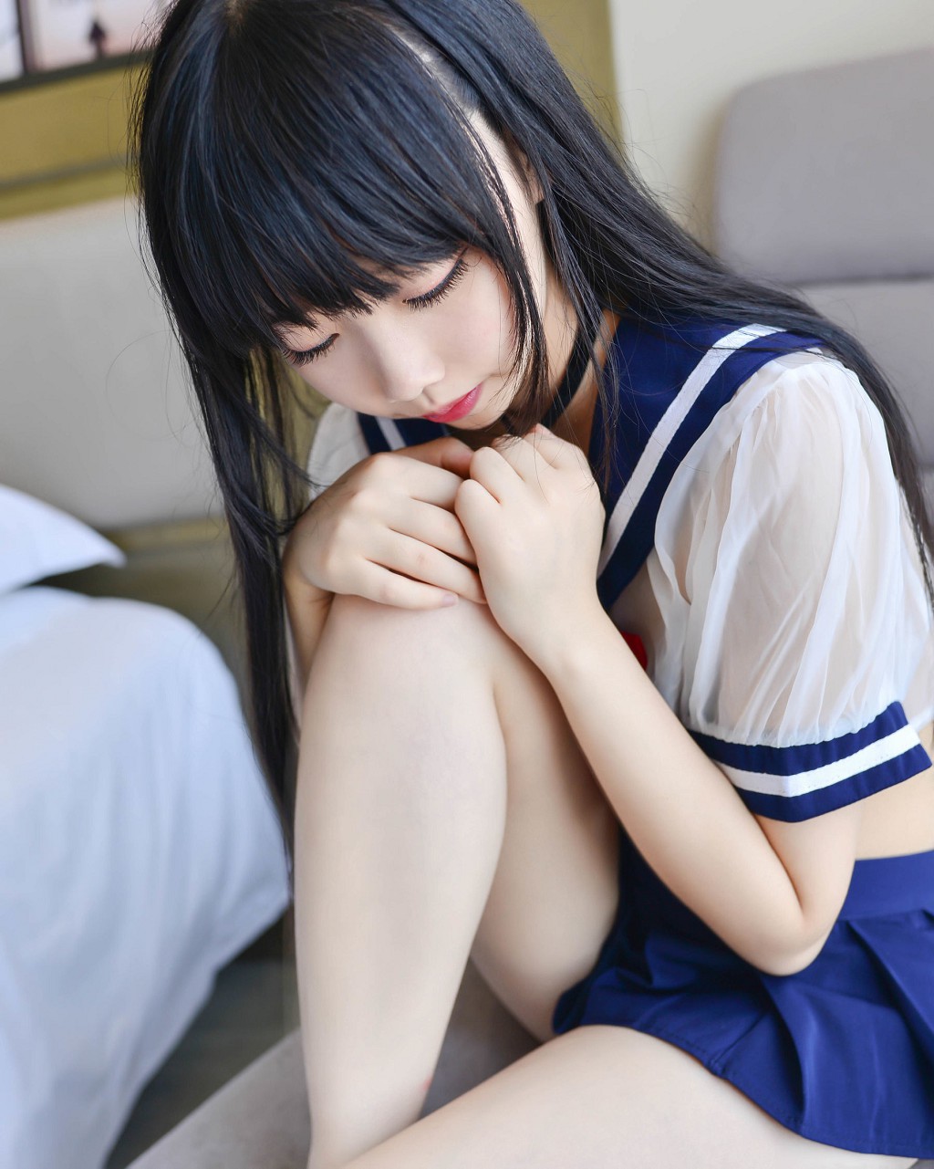 Xueqi SAMA "Pajamas + Transparent JK" [Welfare Cosplay] Photobook [31P