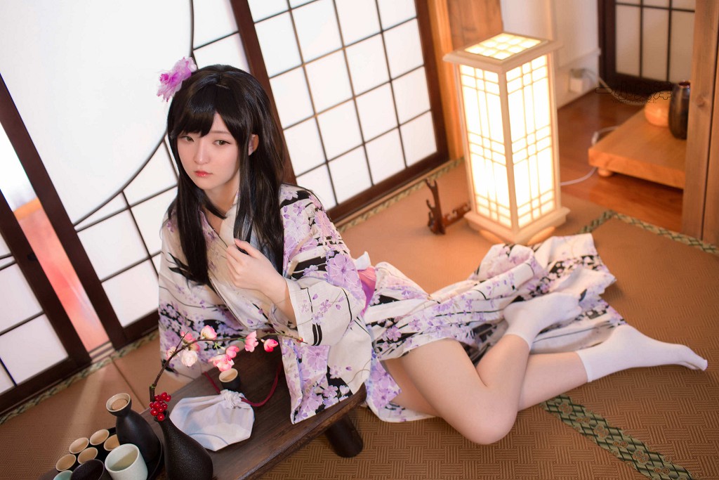 Yi Xiao Yang Ze 《Áo kimono và tất ngắn》 [Cosplay mỹ nữ] Tập ảnh [41P