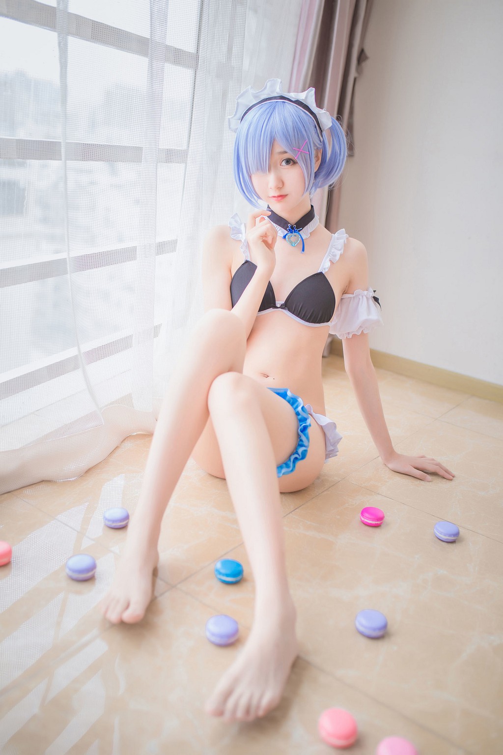 Mộc Miên Miên OwO: Rem Áo Tắm + Bunny Girl [Coser Đẹp] Bộ Ảnh [30P