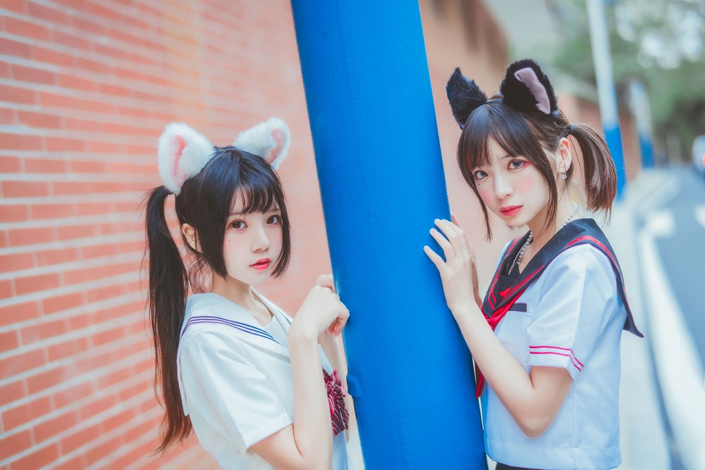 桜桃喵とFengmao SS JK百合2 コスプレ 33P