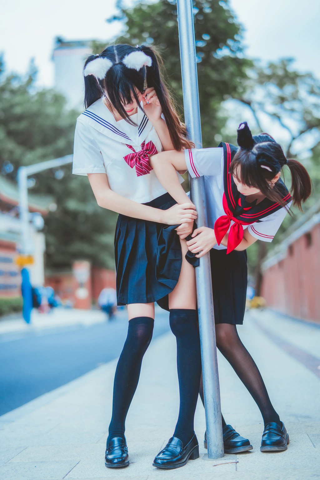 桜桃喵とFengmao SS JK百合2 コスプレ 33P