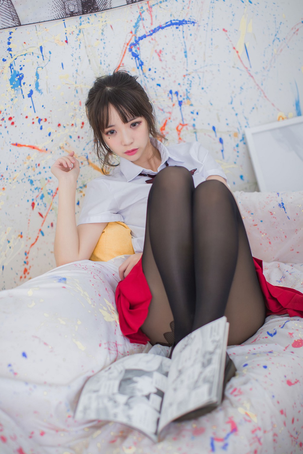 Fengmao SS 黒ストッキングJK少女 コスプレ 47P