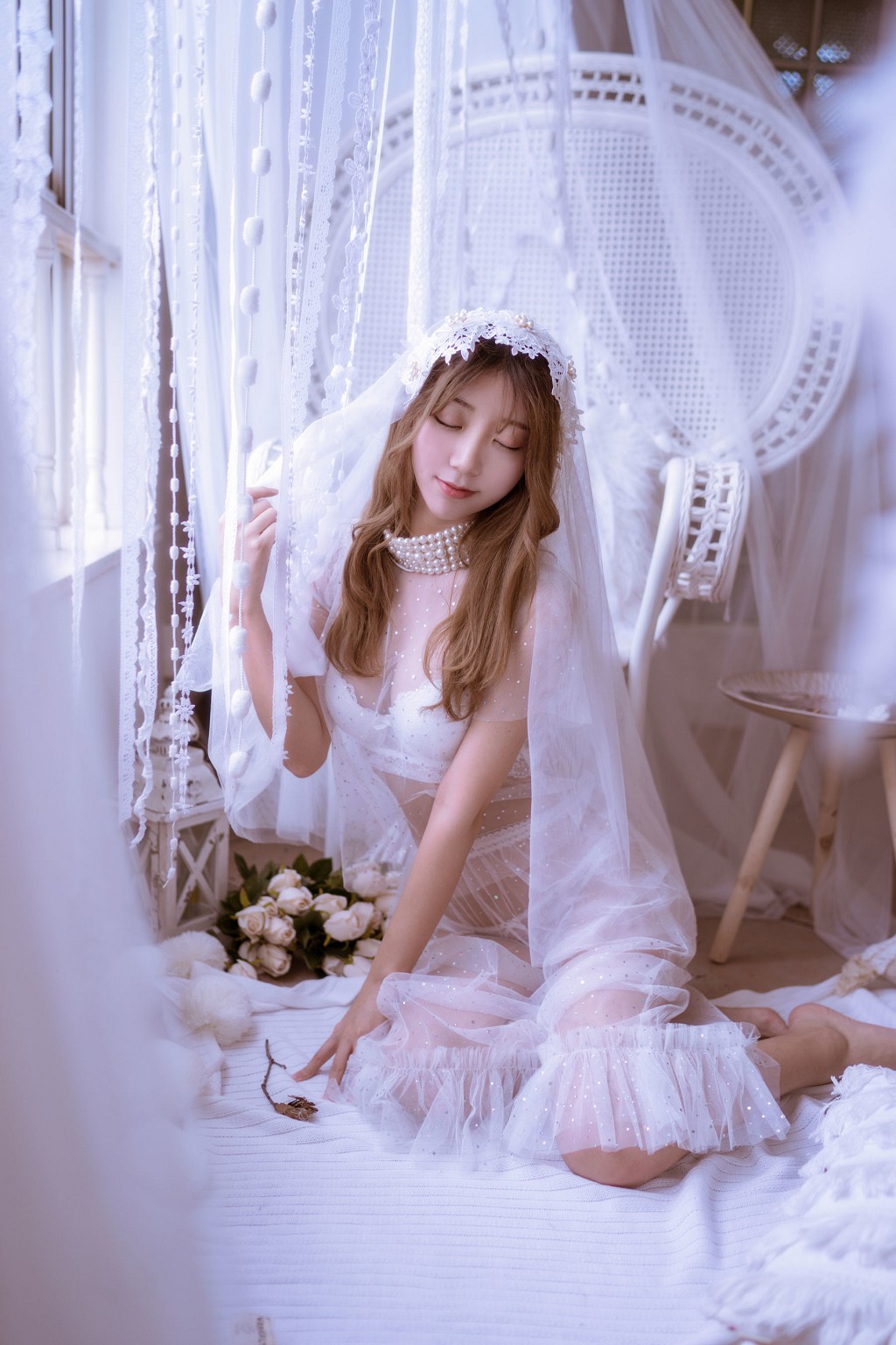 COSER黑川《年上女友 婚紗+毛衣》 [Cosplay少女] 照片集[39P