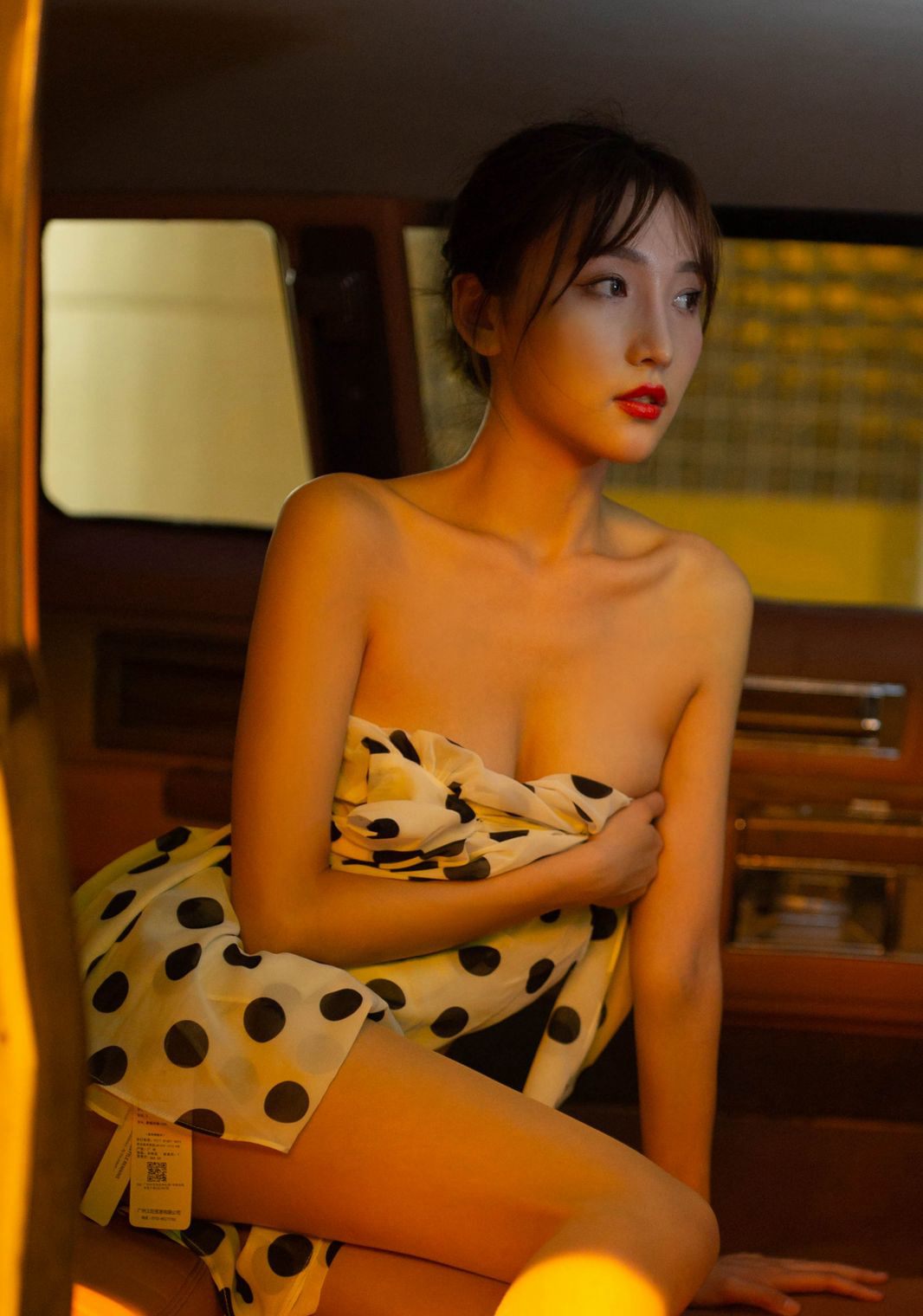 หนังสือภาพถ่ายความคมชัดสูง ถุงน่องเนื้อขาสวยในรถ ลีลายั่วเย้าด้วยการเงยก้นและเท้าสวย