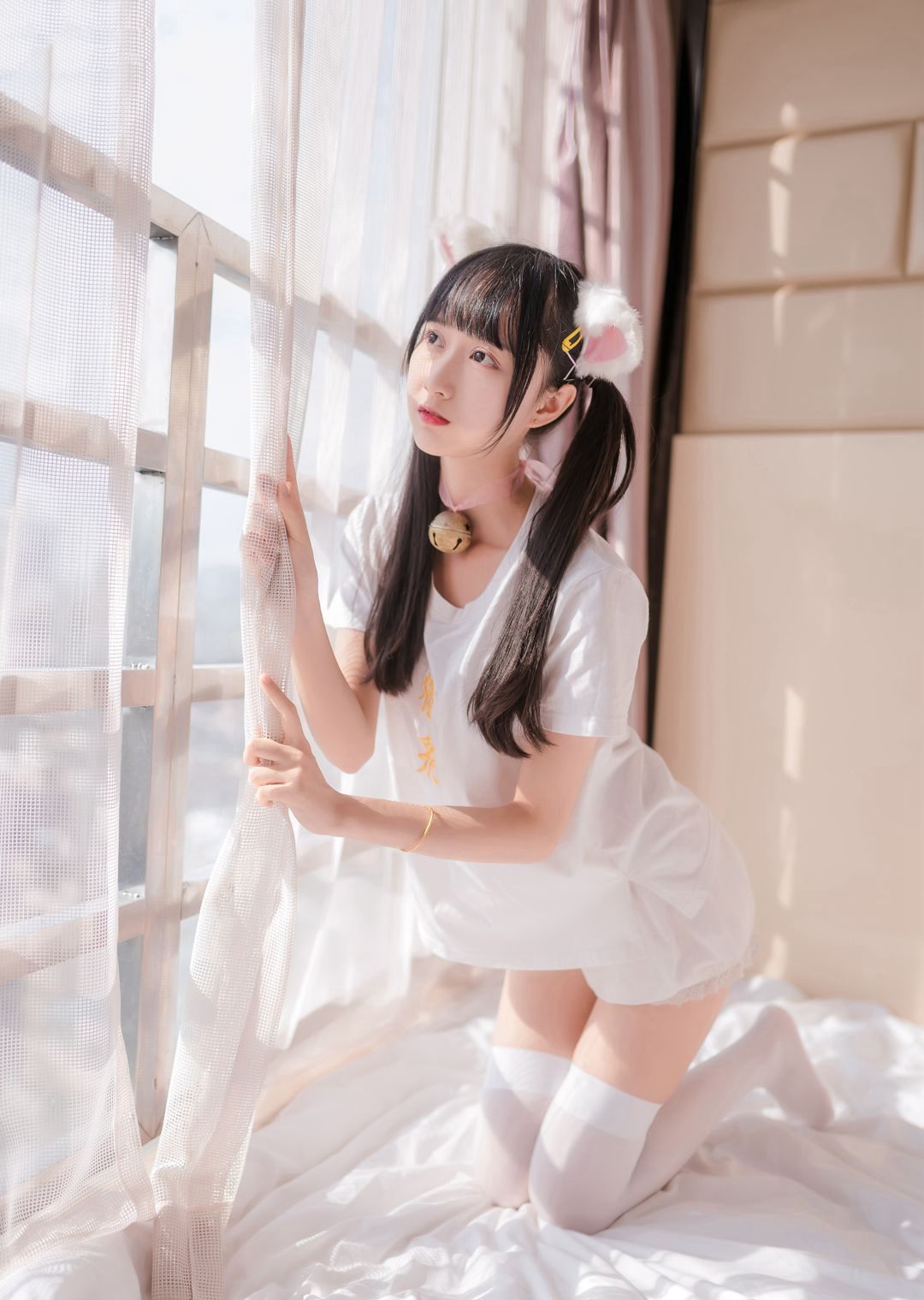 น่ารัก JK ถุงน่องขาว ขนาดใหญ่ Cosplay สวัสดิการ อิงเทาเมียว สไตล์แมว ถุงน่องขาว ภาพถ่าย
