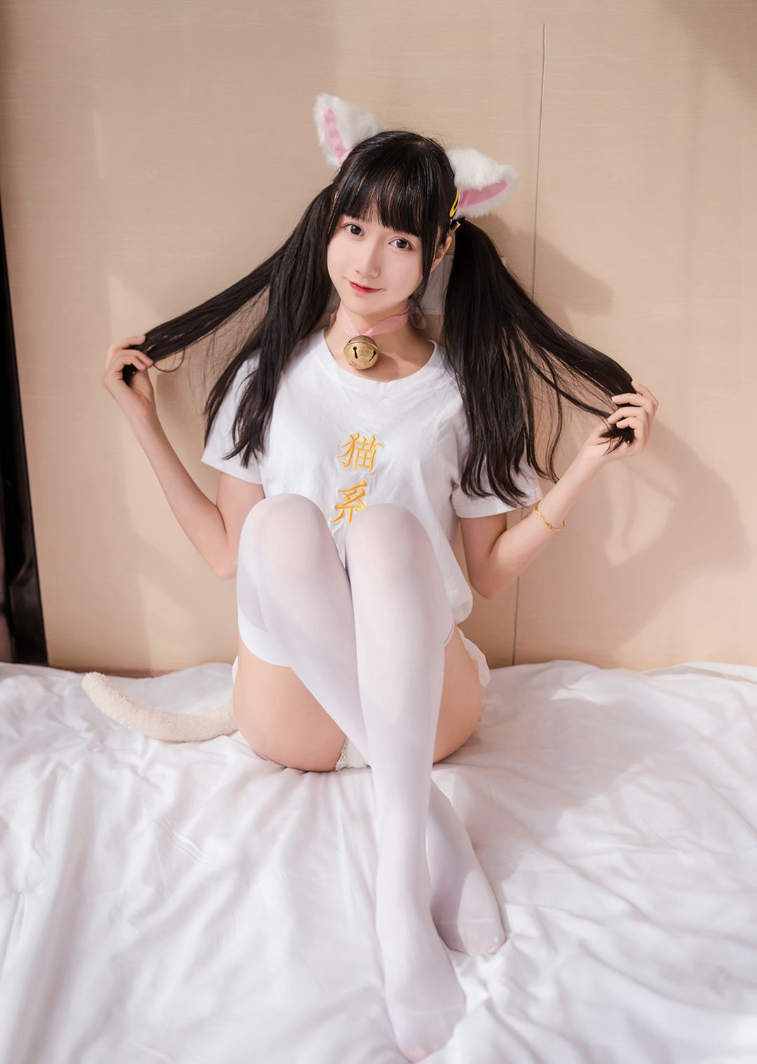 可愛jk白絲大尺度cos福利櫻桃喵貓系白絲襪寫真