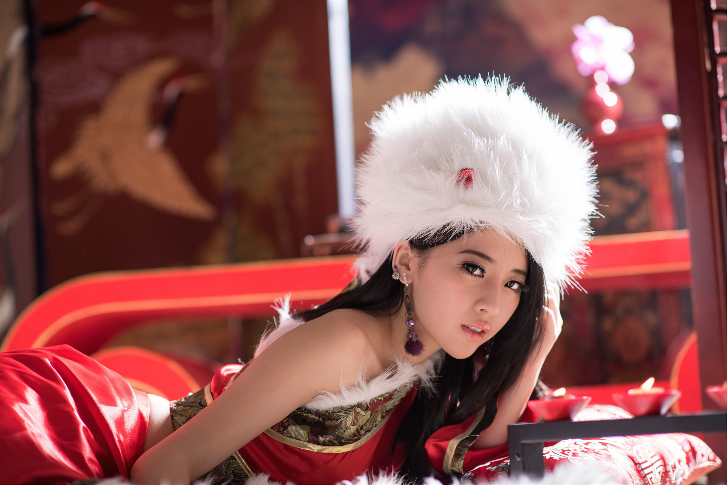Người đẹp Đài Loan] Nữ thần Otaku Trương Sở Man - Giáng sinh phong cách Trung Quốc Cầm Nhị Bành
