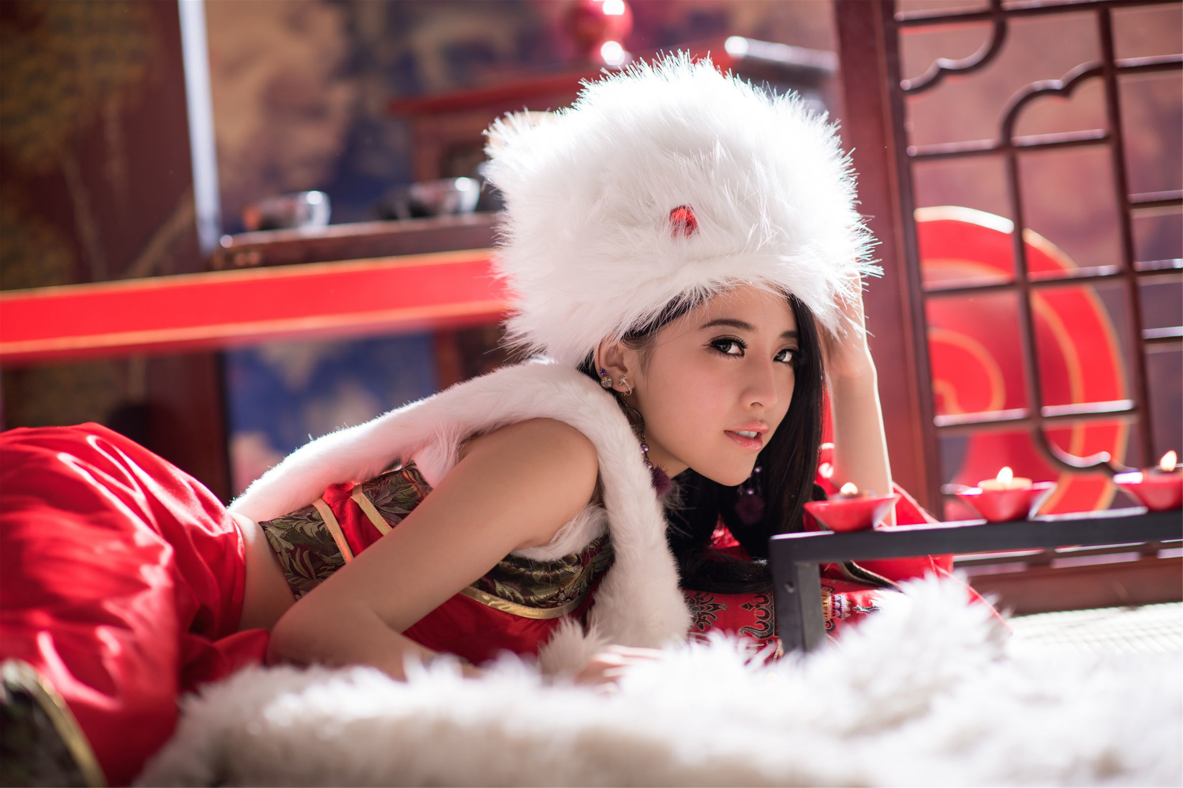 Người đẹp Đài Loan] Nữ thần Otaku Trương Sở Man - Giáng sinh phong cách Trung Quốc Cầm Nhị Bành