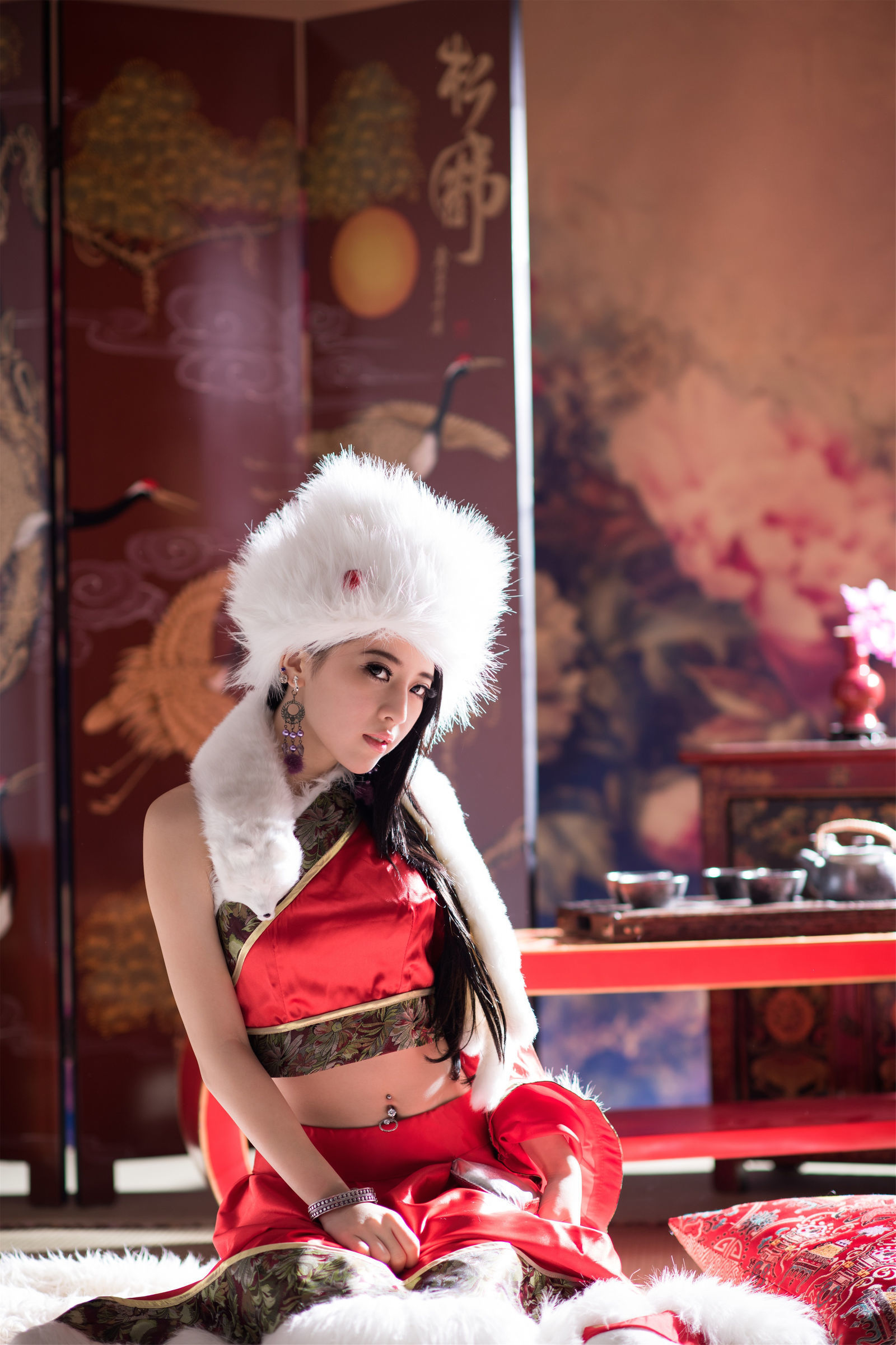 Người đẹp Đài Loan] Nữ thần Otaku Trương Sở Man - Giáng sinh phong cách Trung Quốc Cầm Nhị Bành