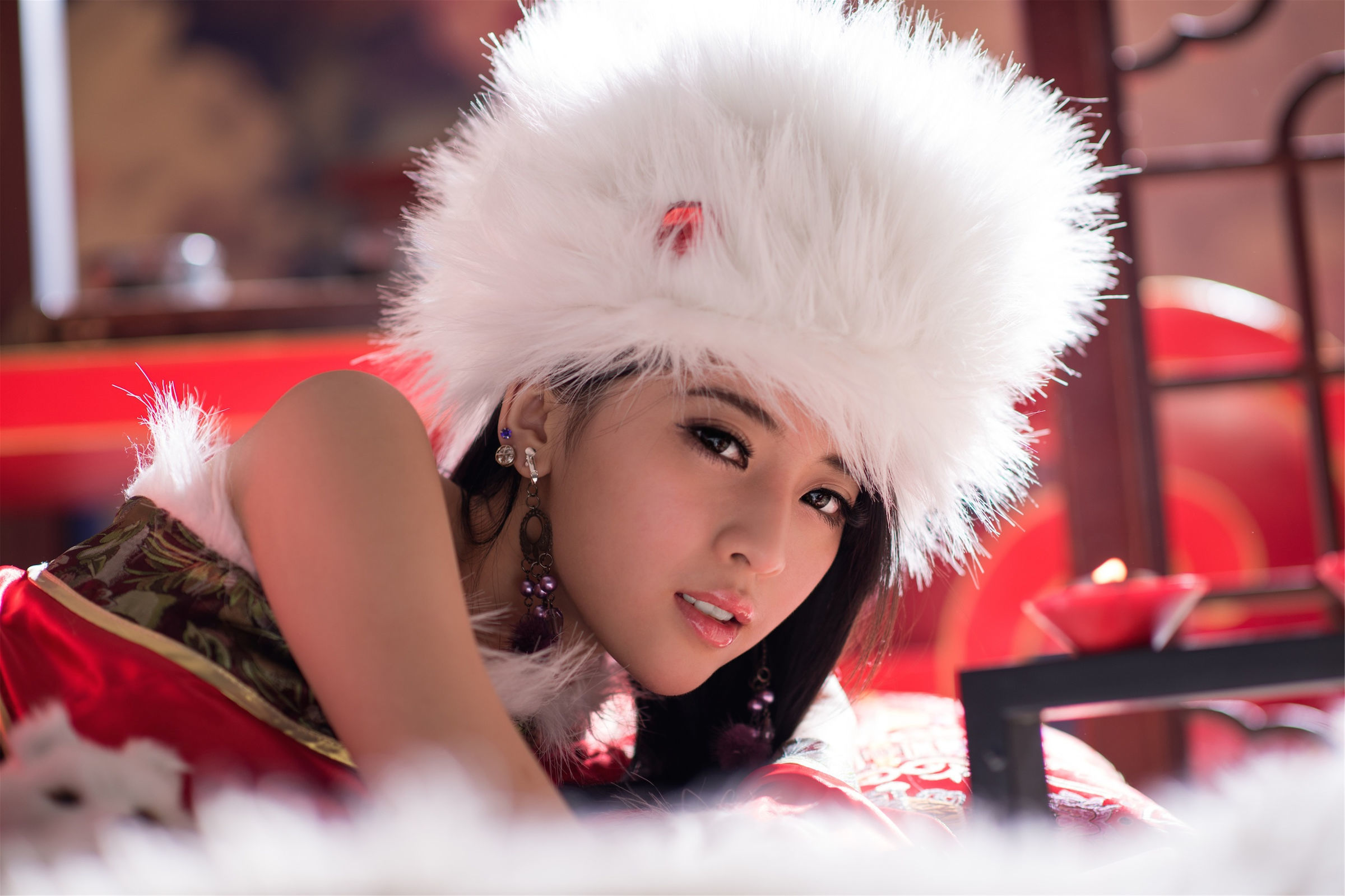 Người đẹp Đài Loan] Nữ thần Otaku Trương Sở Man - Giáng sinh phong cách Trung Quốc Cầm Nhị Bành