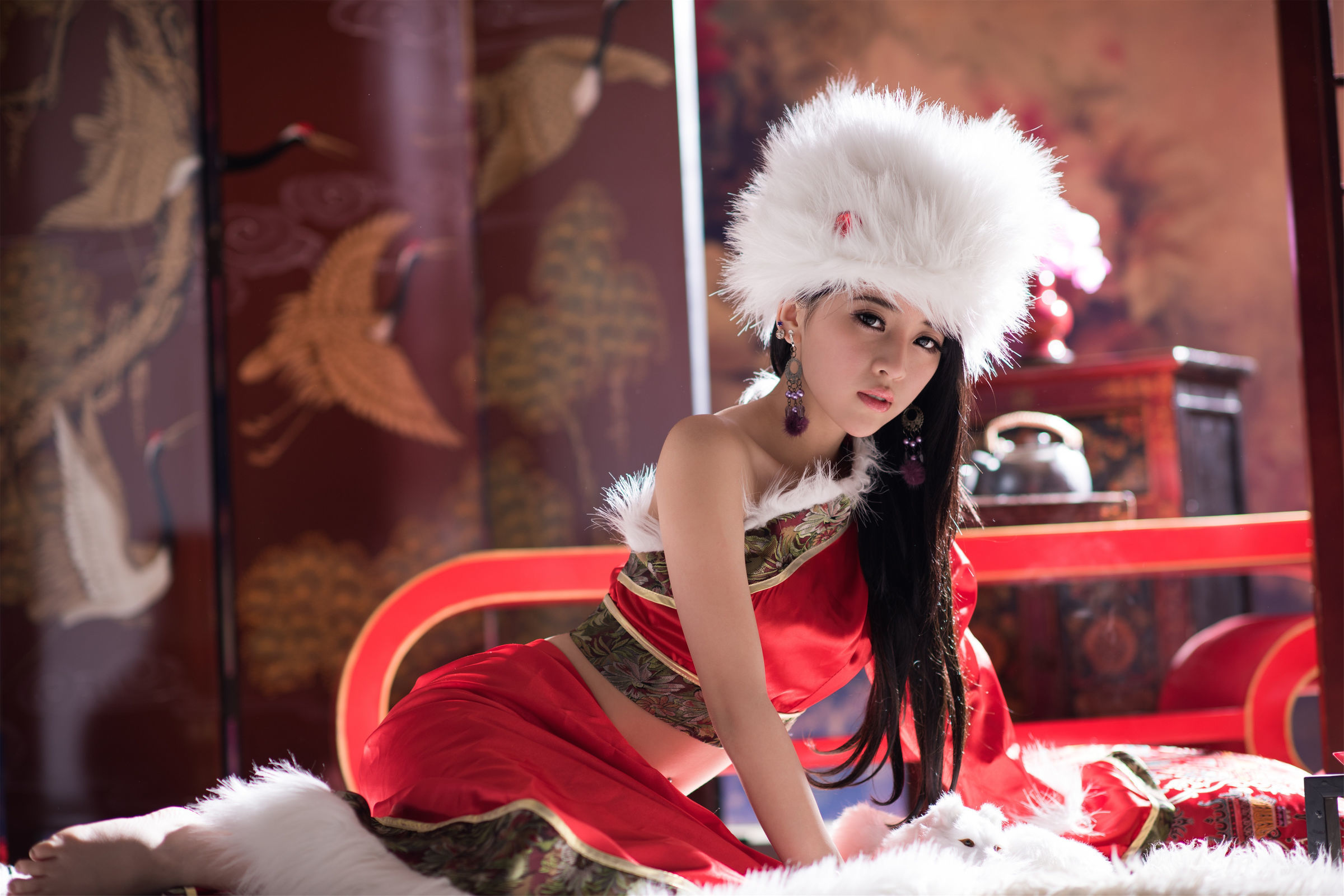 Người đẹp Đài Loan] Nữ thần Otaku Trương Sở Man - Giáng sinh phong cách Trung Quốc Cầm Nhị Bành