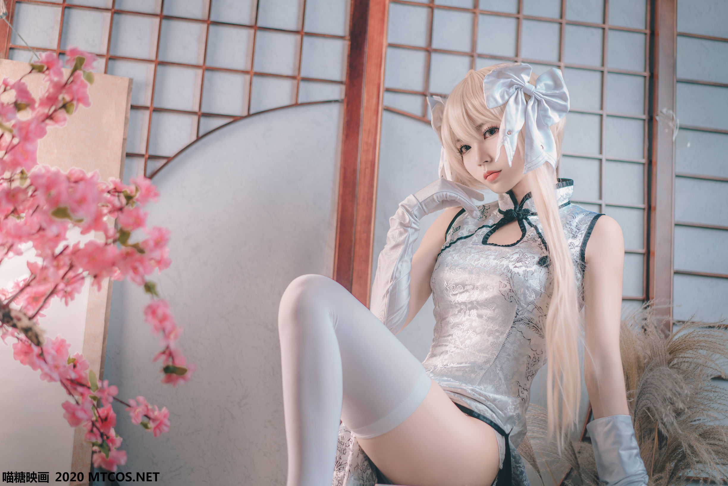 Meow Sugar Films] HML.009 Silver Silk Cheongsam