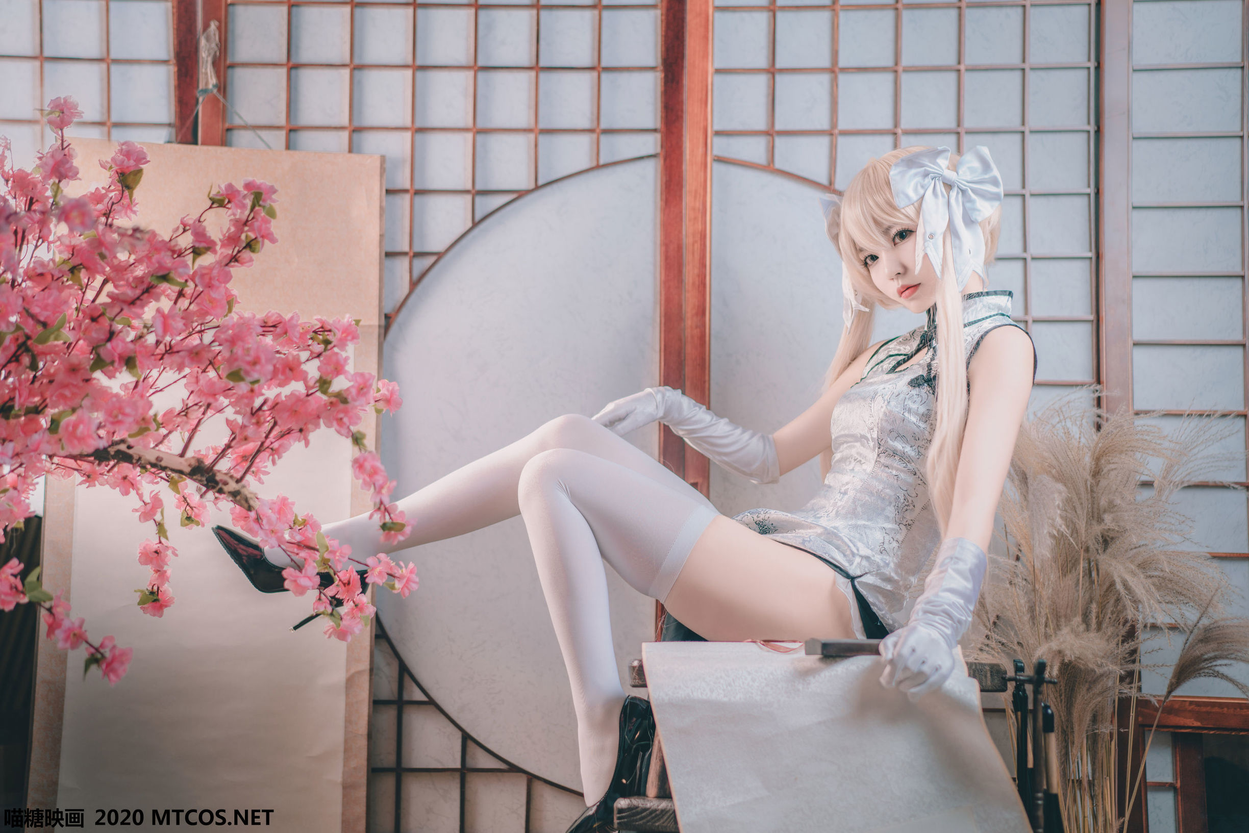 Meow Sugar Films] HML.009 Silver Silk Cheongsam