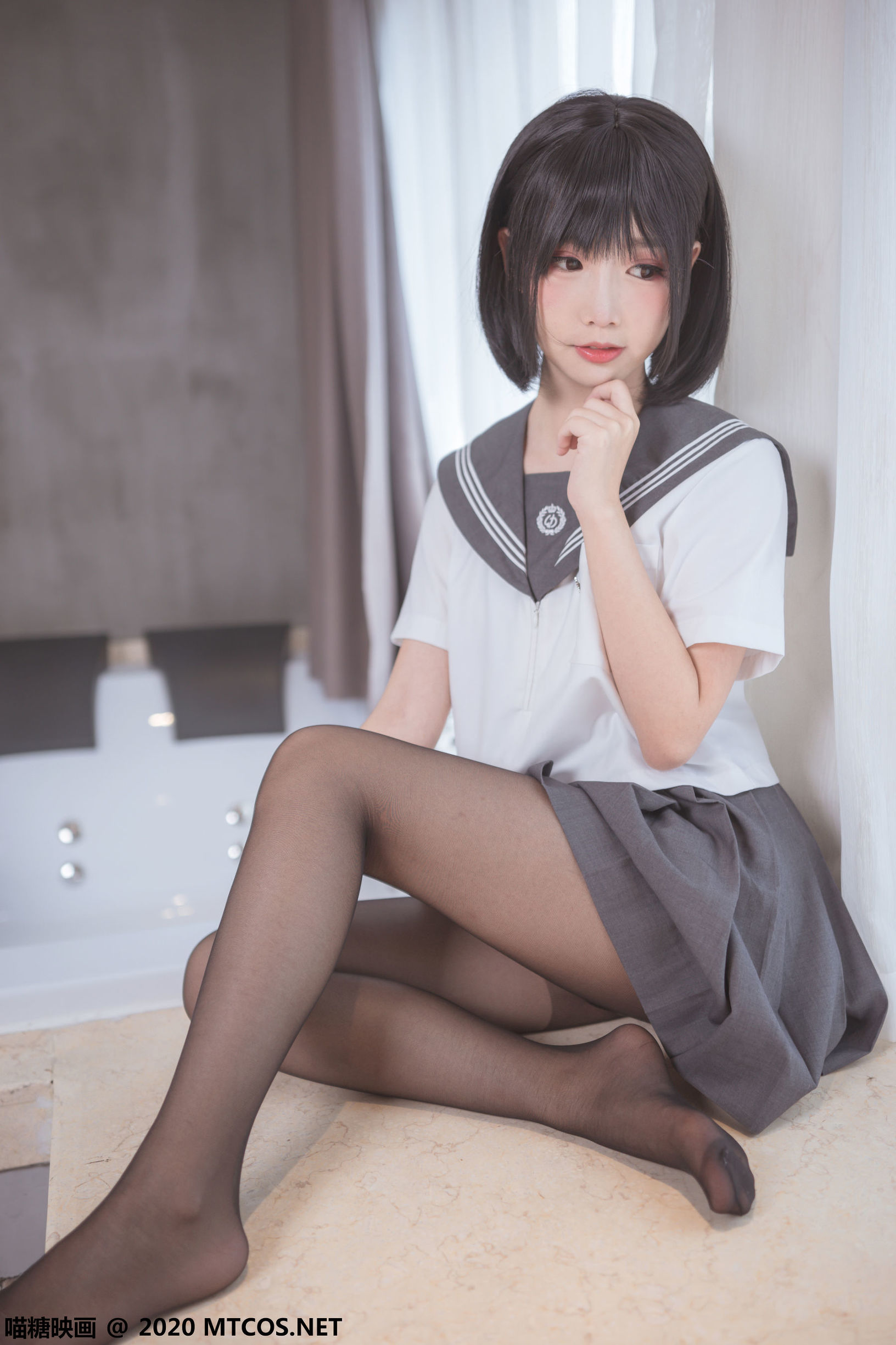 เมี่ยวตังเอ็งฮวา] JKL.017 ถุงน่องดำ JK ชุดนักเรียน