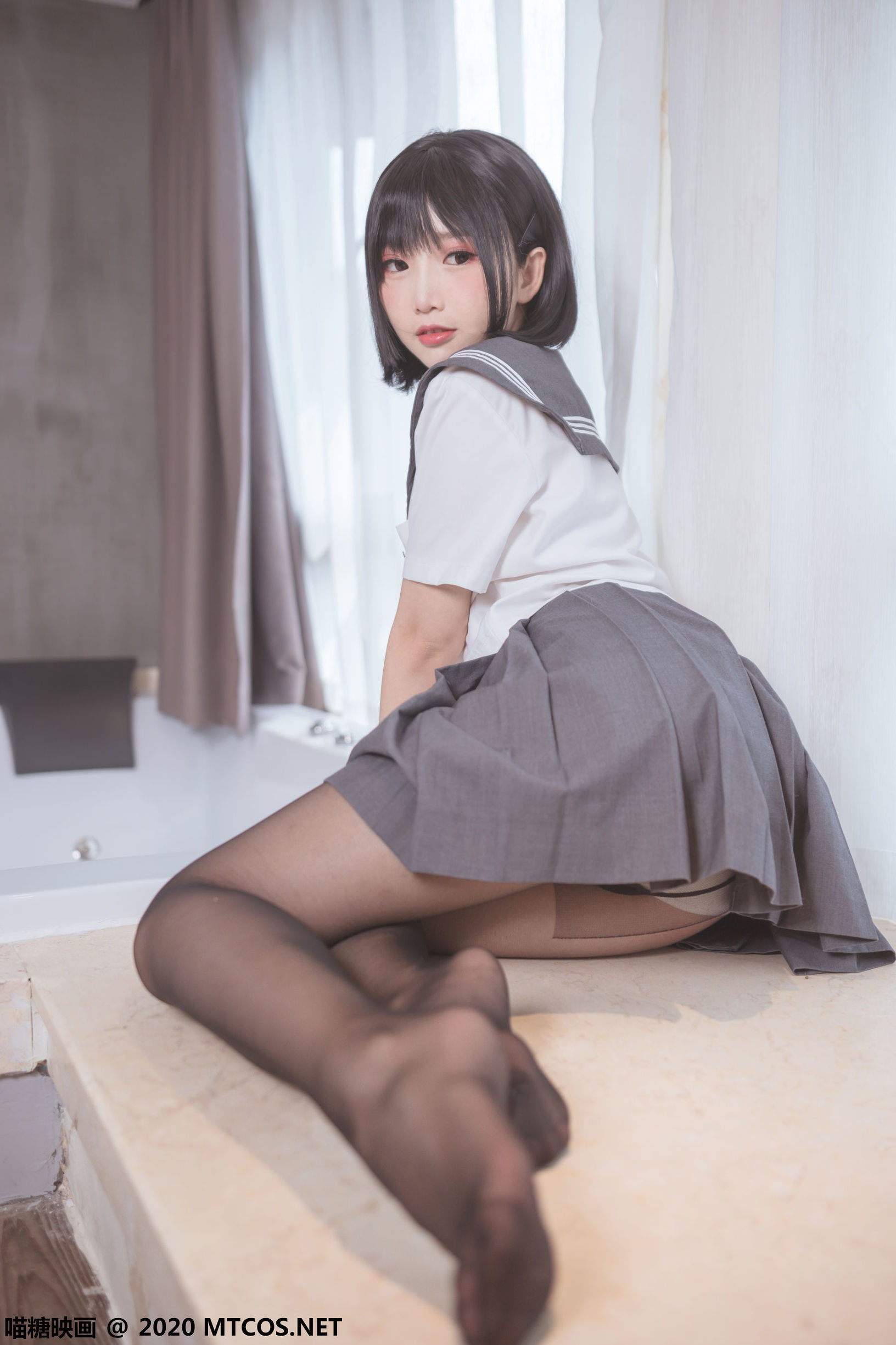 เมี่ยวตังเอ็งฮวา] JKL.017 ถุงน่องดำ JK ชุดนักเรียน