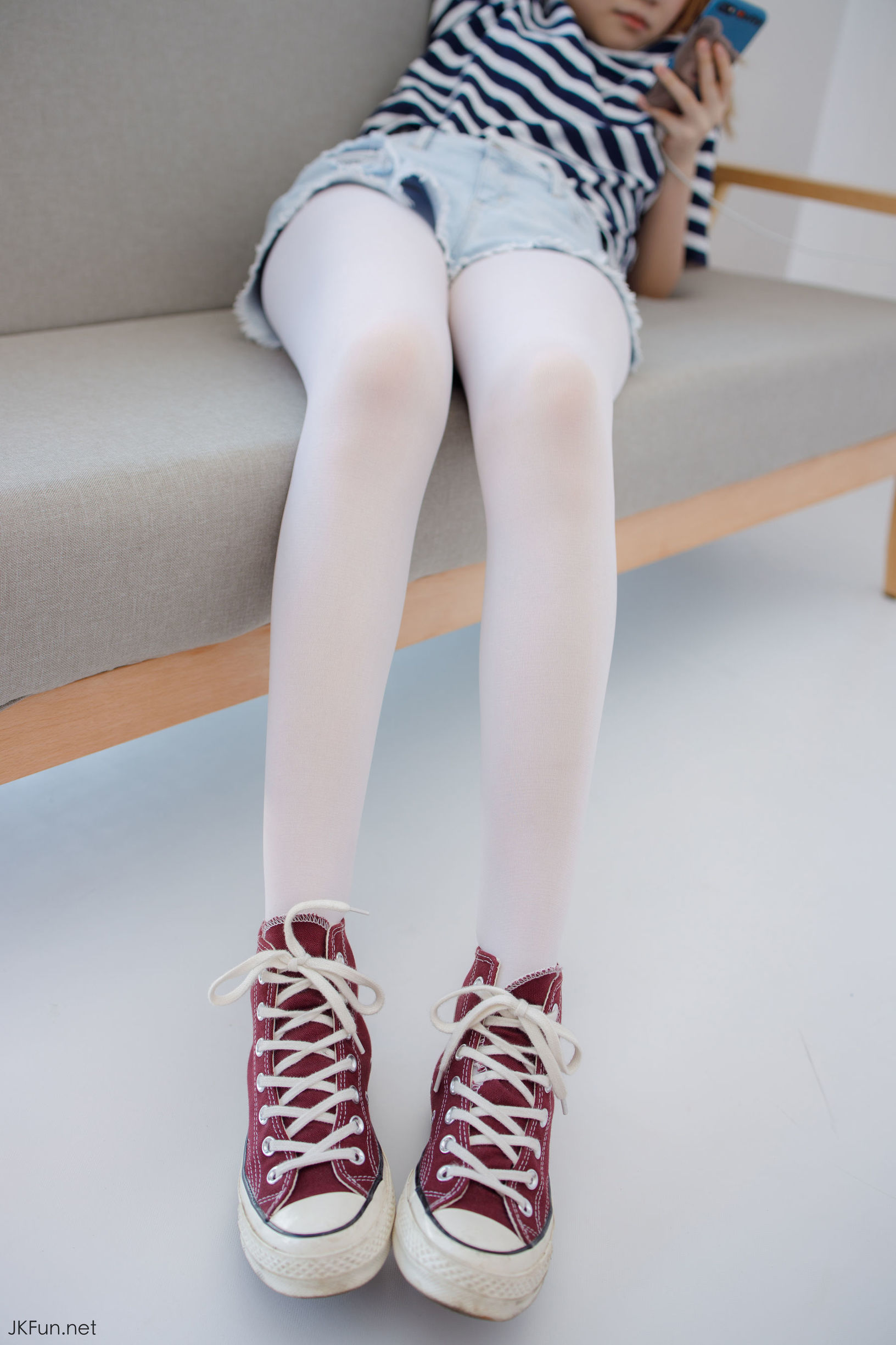 เซนโลว์ไซดัน] JKFUN-020 ไอคะ 80D สีขาวไหม
