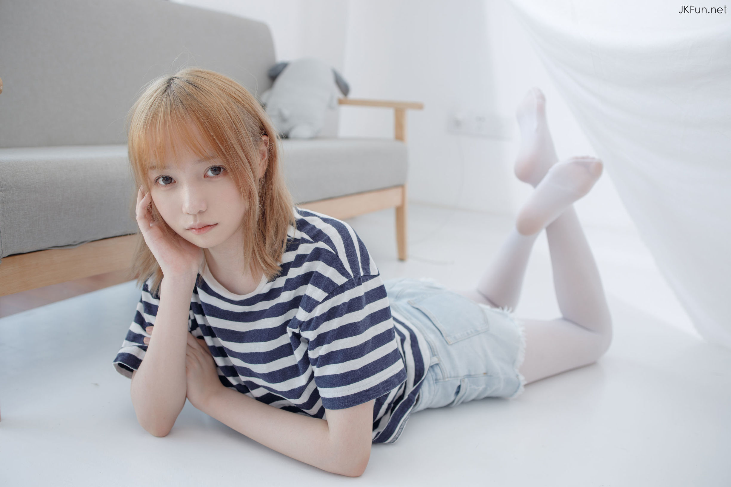 เซนโลว์ไซดัน] JKFUN-020 ไอคะ 80D สีขาวไหม