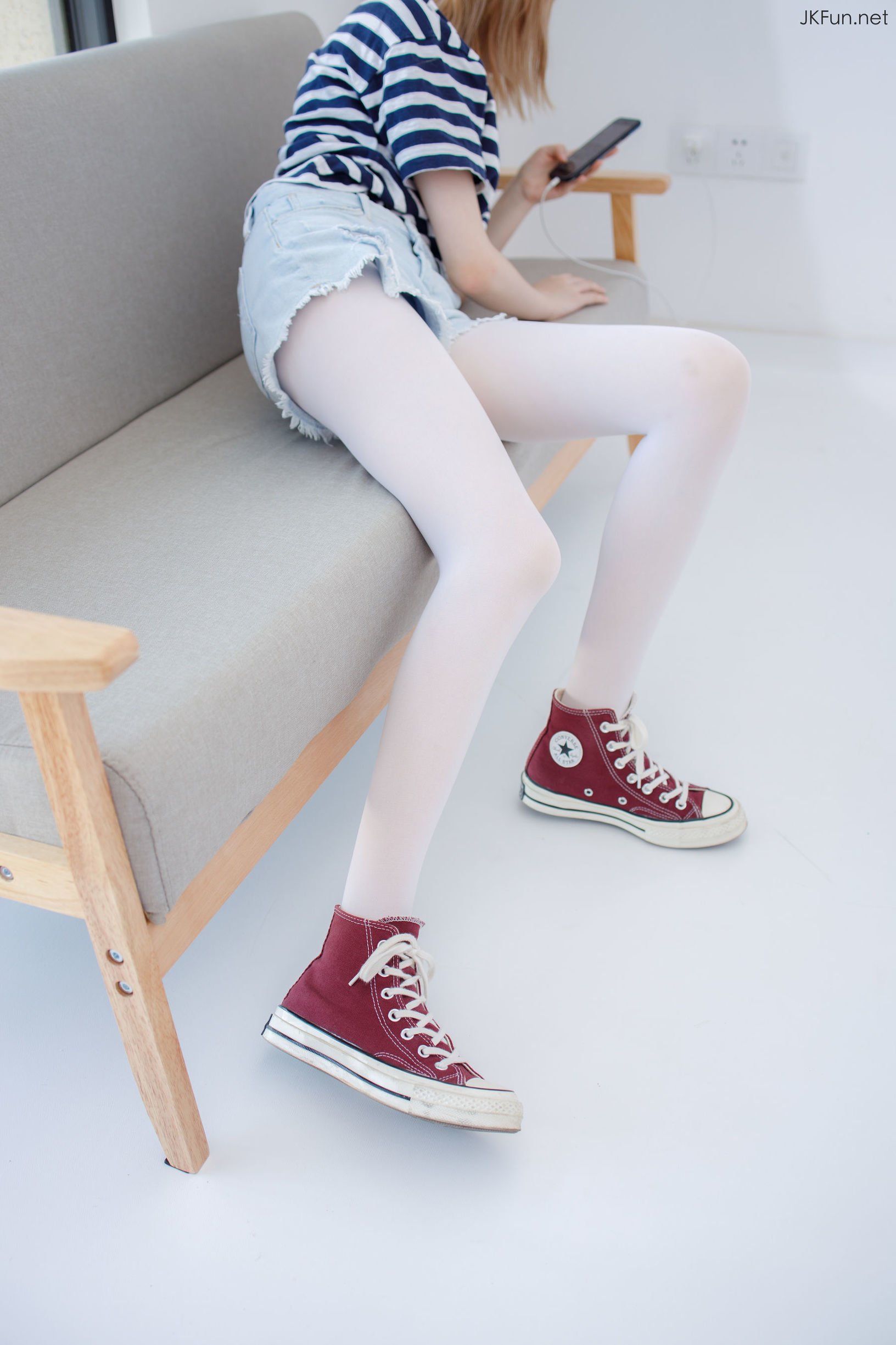 เซนโลว์ไซดัน] JKFUN-020 ไอคะ 80D สีขาวไหม