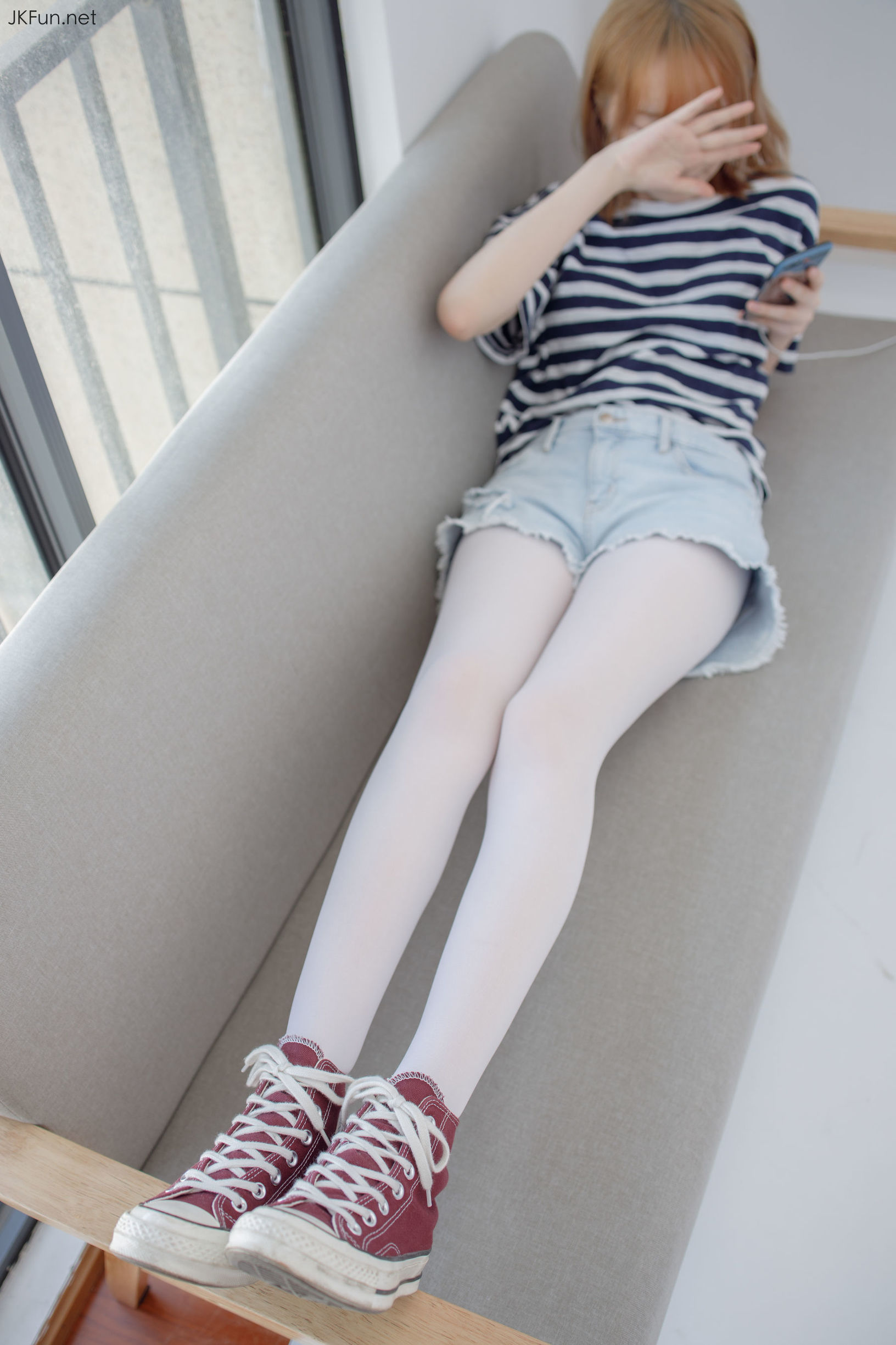 เซนโลว์ไซดัน] JKFUN-020 ไอคะ 80D สีขาวไหม