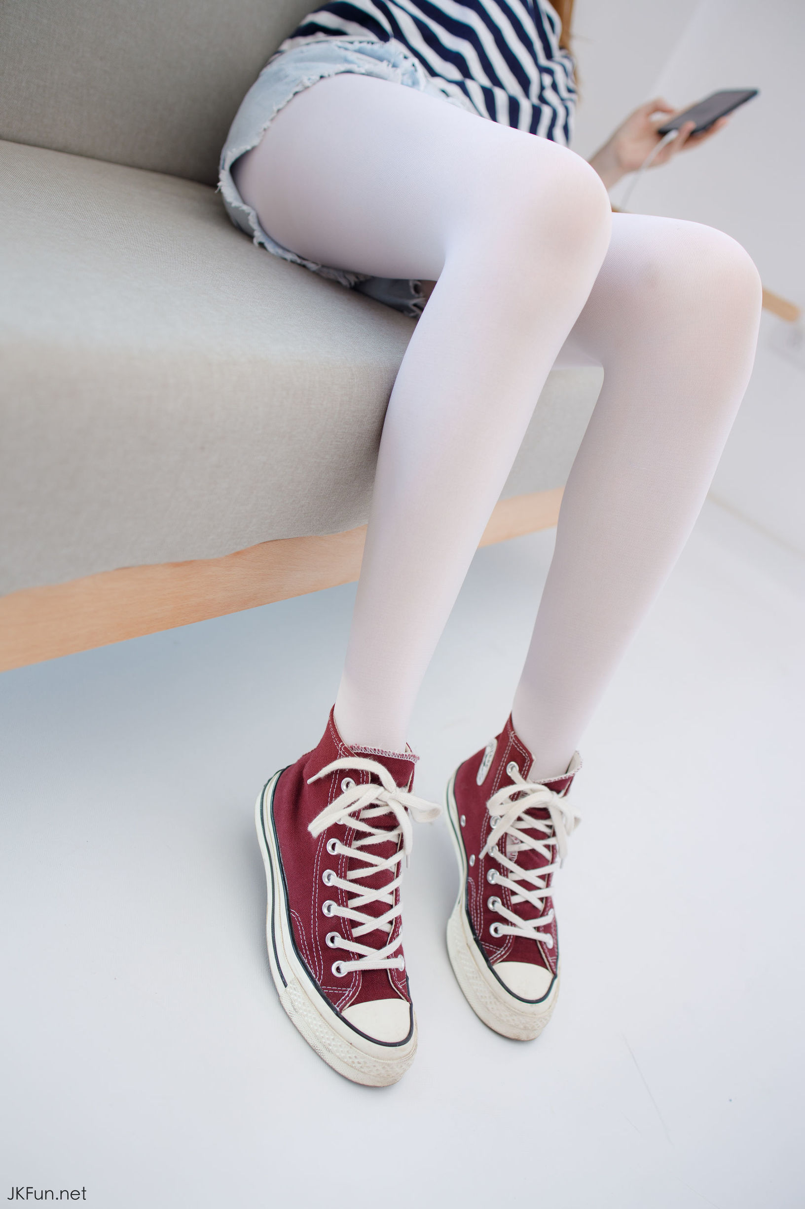 เซนโลว์ไซดัน] JKFUN-020 ไอคะ 80D สีขาวไหม