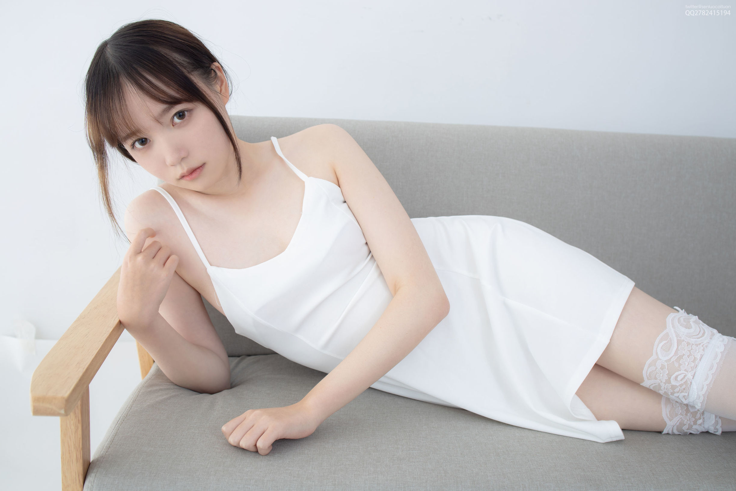 Sen Luo Consortium] JKFUN-046 Aika Lace Thin High Tube White Silk