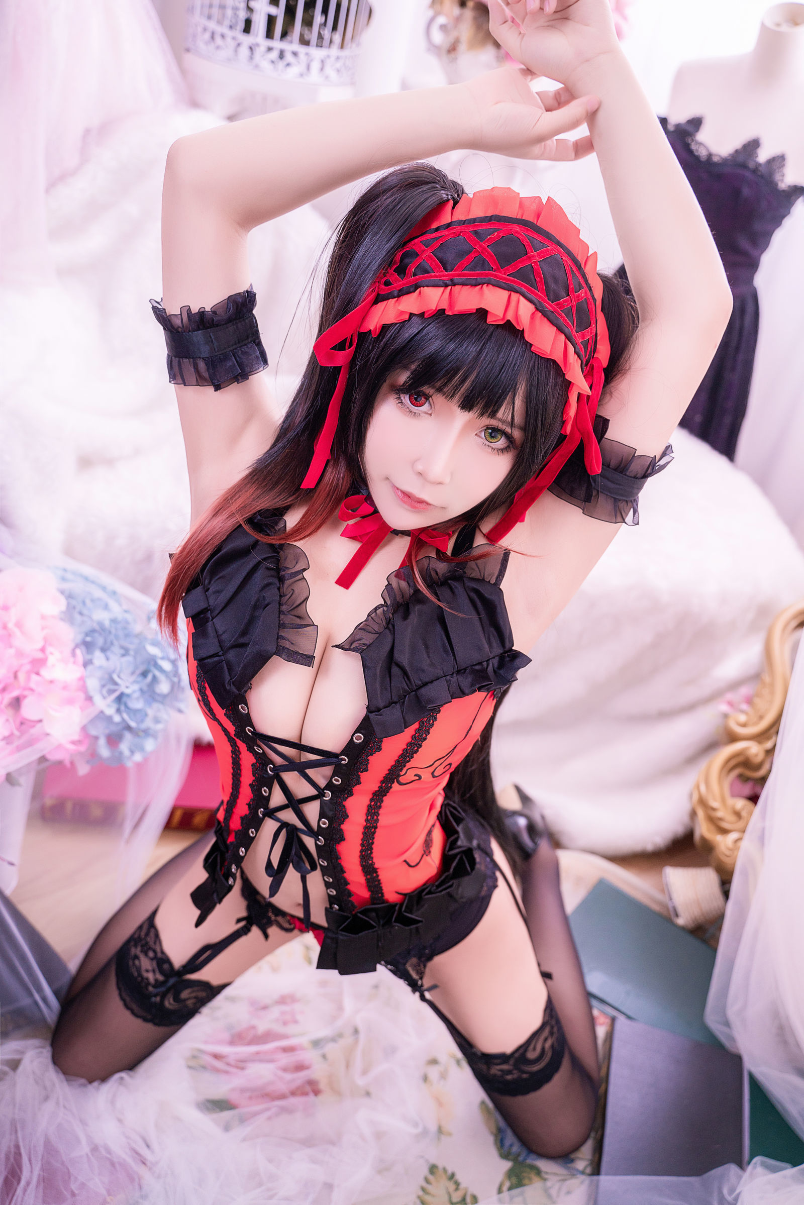  belle ta Cosplay] 2D Girl Takes Away Mozi aa - Kurumi Black Lace