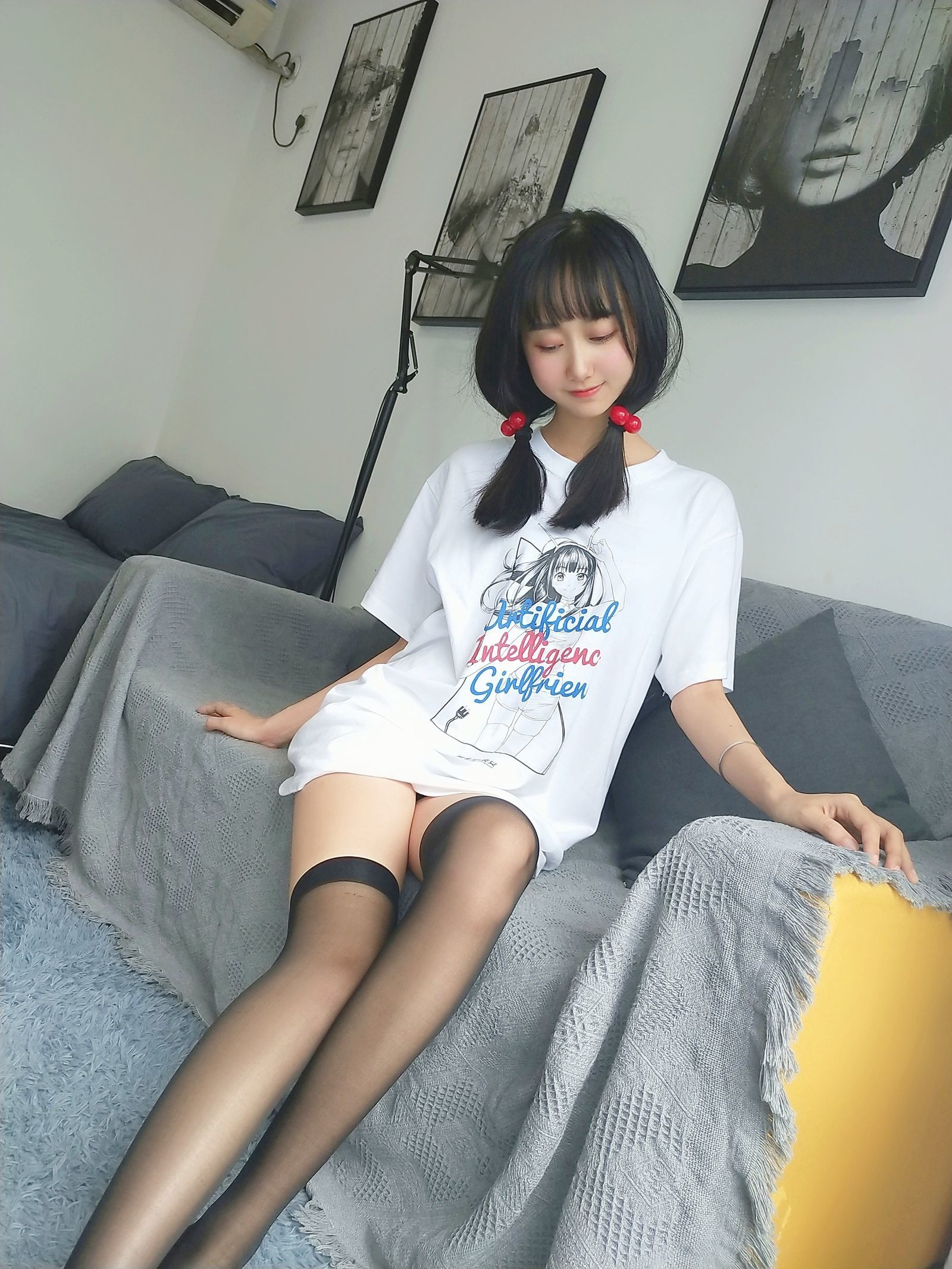 로리 COS] 무미엔미엔OwO - 지능형 여자친구 티셔츠 그림