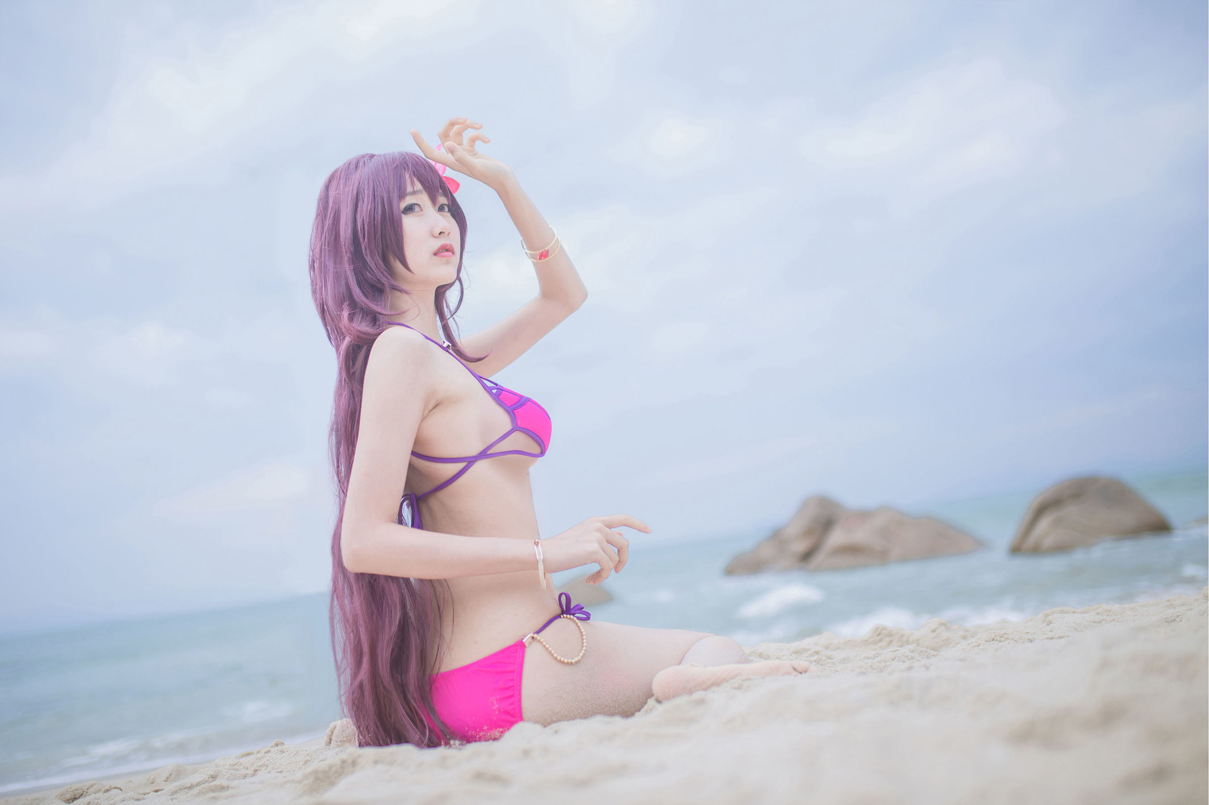 Cosplay  belle ] Mộc Miên Miên OwO - Bãi biển Scáthach