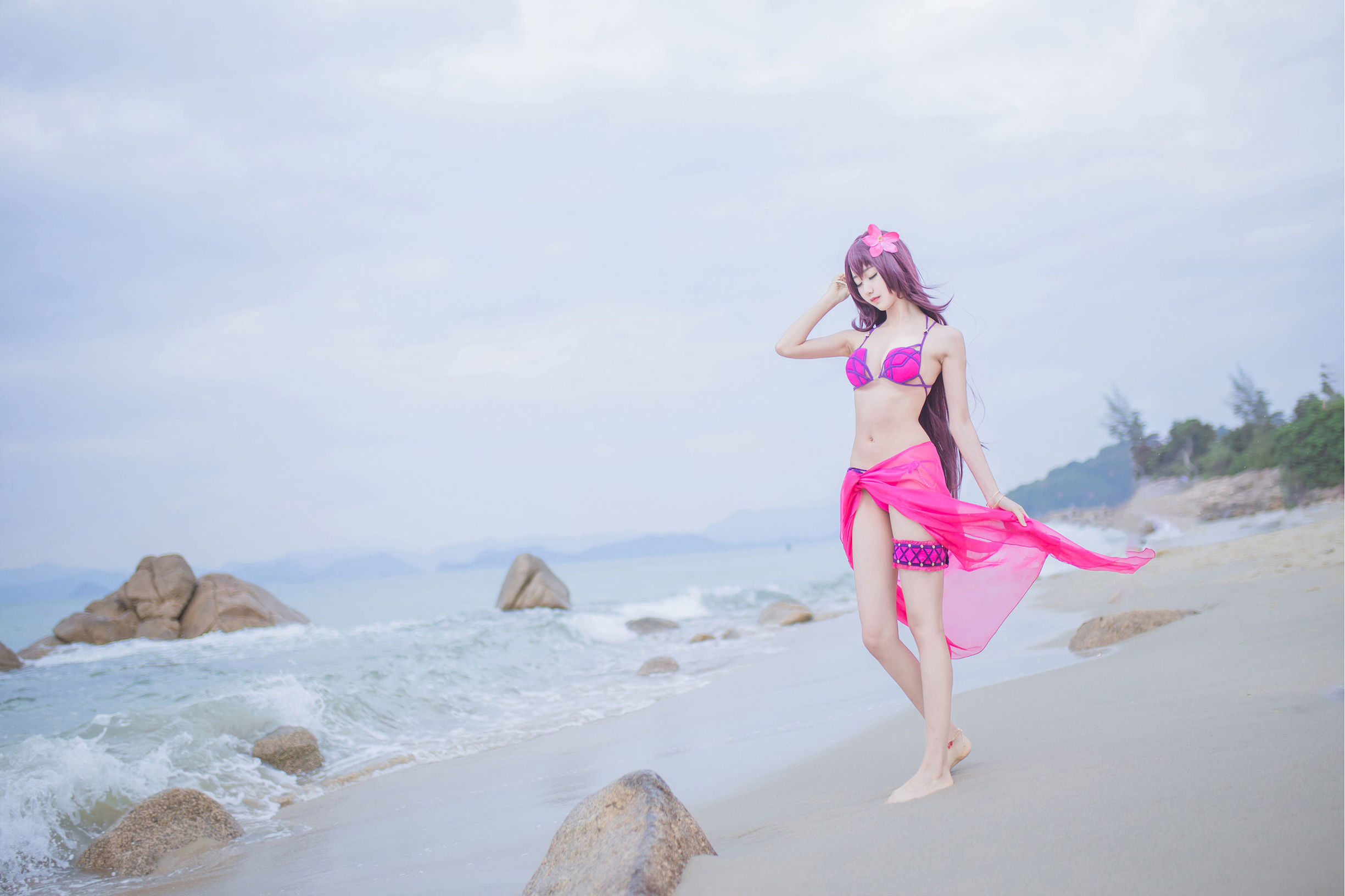 Cosplay  belle ] Mộc Miên Miên OwO - Bãi biển Scáthach