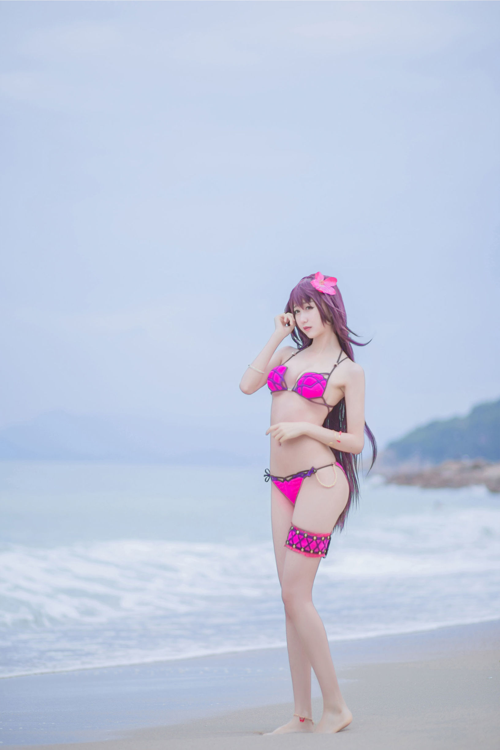 Cosplay  belle ] Mộc Miên Miên OwO - Bãi biển Scáthach