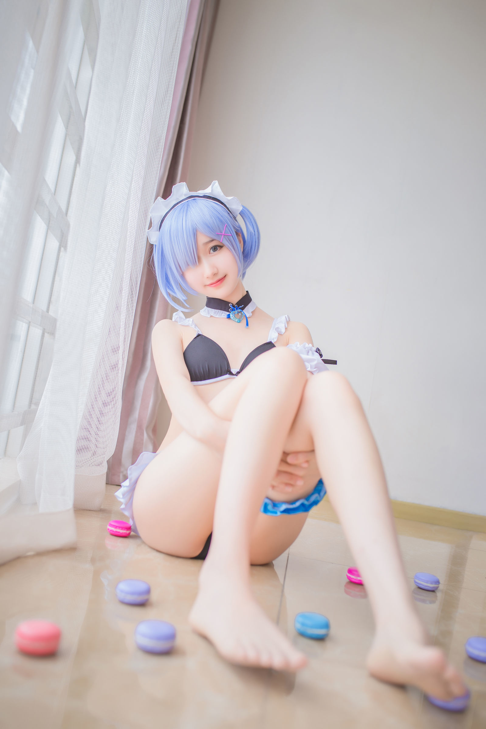  belle ta Cosplay] Mu Mianmian OwO - Rem Swimsuit + Bunny Girl