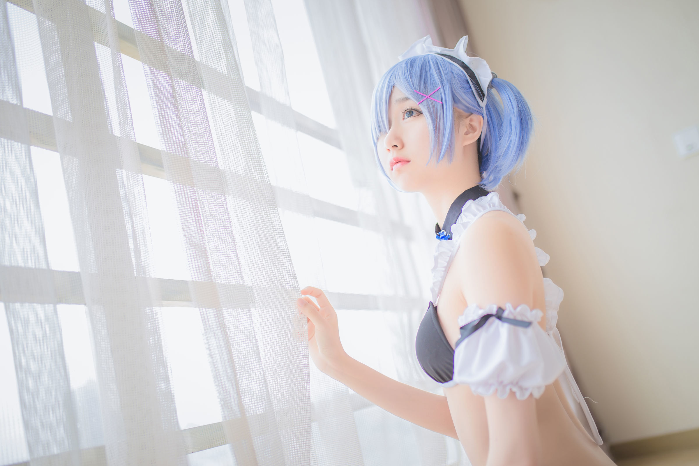  belle ta Cosplay] Mu Mianmian OwO - Rem Swimsuit + Bunny Girl