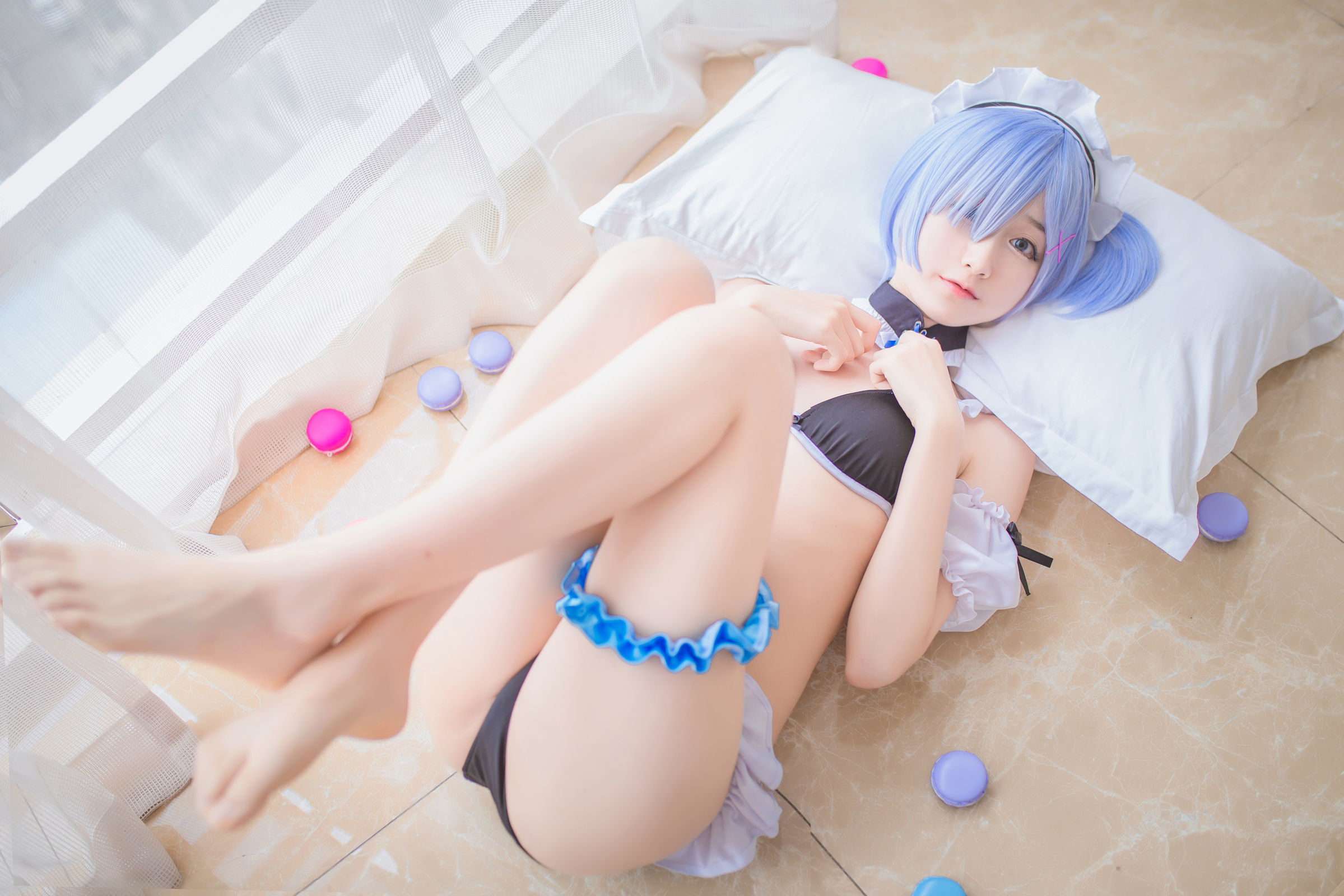  belle ta Cosplay] Mu Mianmian OwO - Rem Swimsuit + Bunny Girl