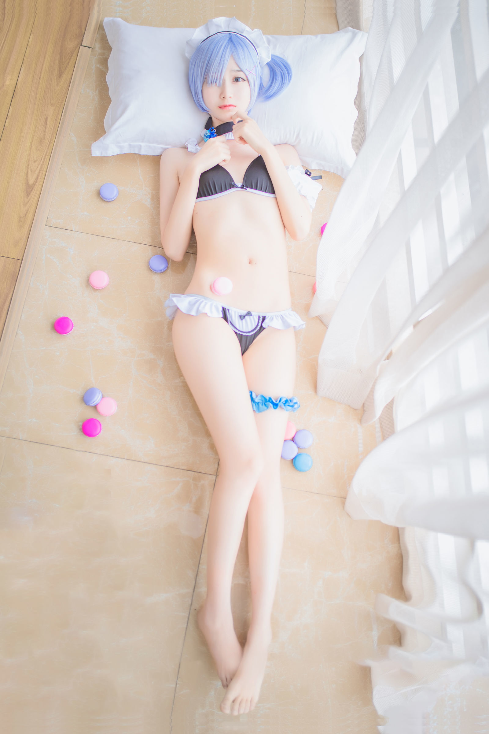 belle ta Cosplay] Mộc Miên Miên OwO - Rem đồ bơi + Bunny Girl