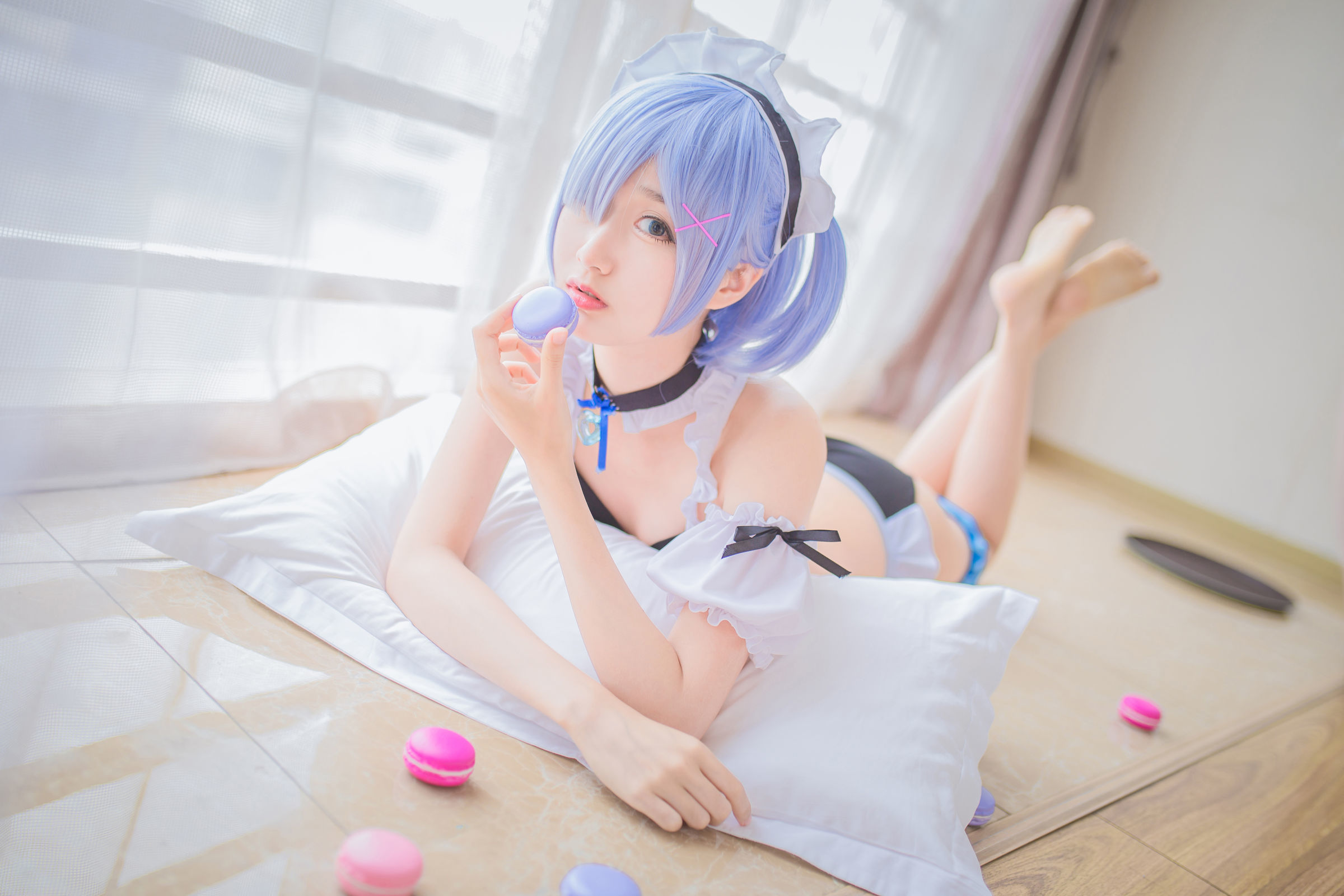  belle ta Cosplay] Mộc Miên Miên OwO - Rem đồ bơi + Bunny Girl